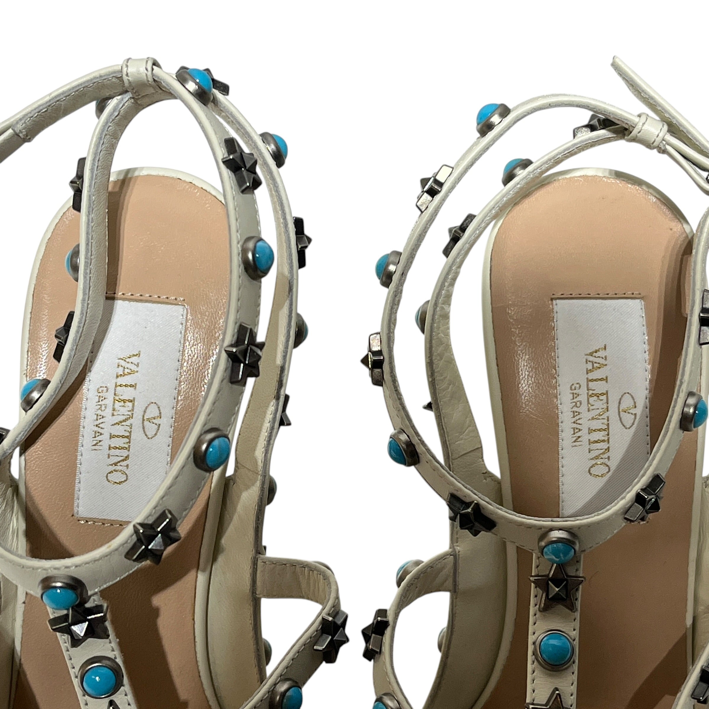 VALENTINO/Heels/EU 37/Leather/WHT/PATENT LEATHER STUDDED view 3