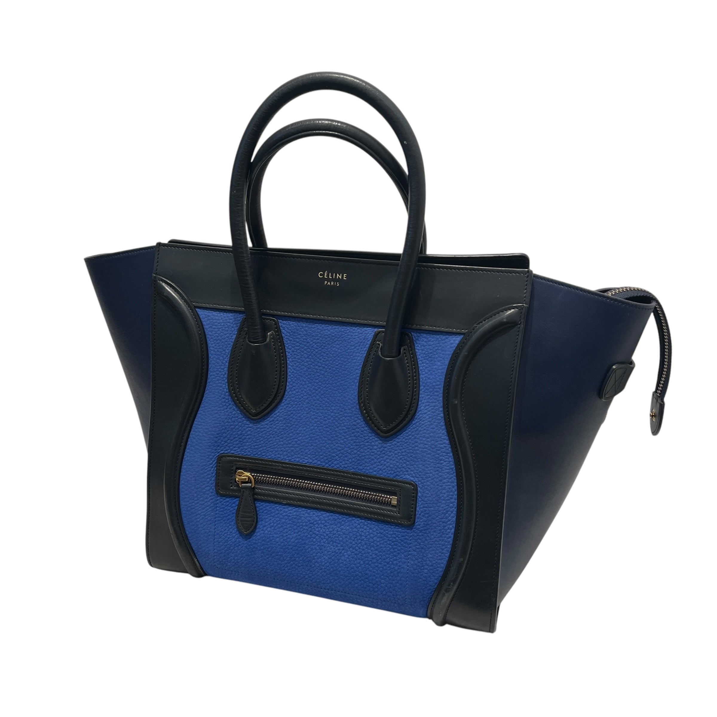 CELINE/Tote Bag/Border/Leather/BLU/Mini Luggage Tote in Blue view 1