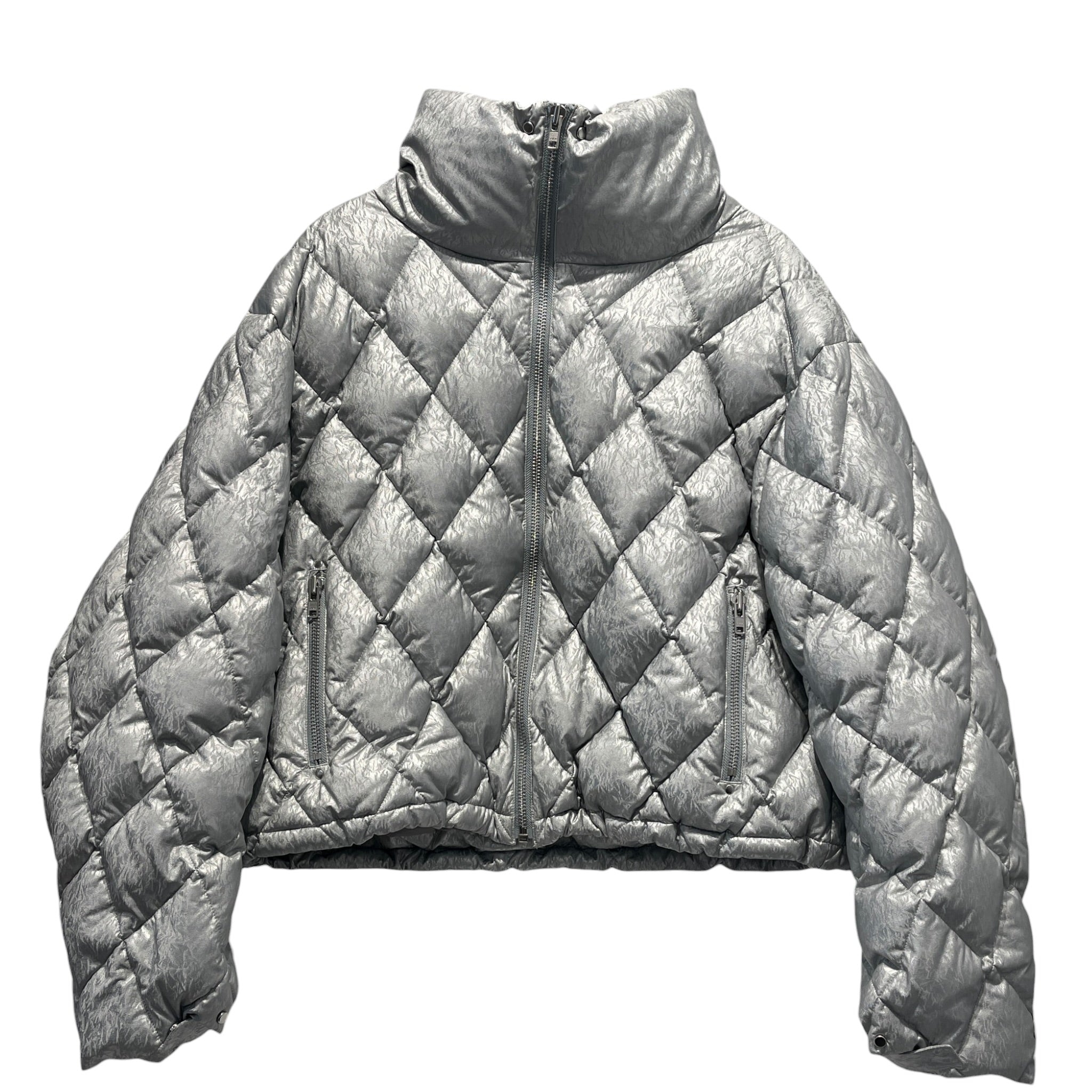 BREATH/Puffer Jkt/L/SLV/All Over Print/Silver Metallic Puffer Jacket view 1