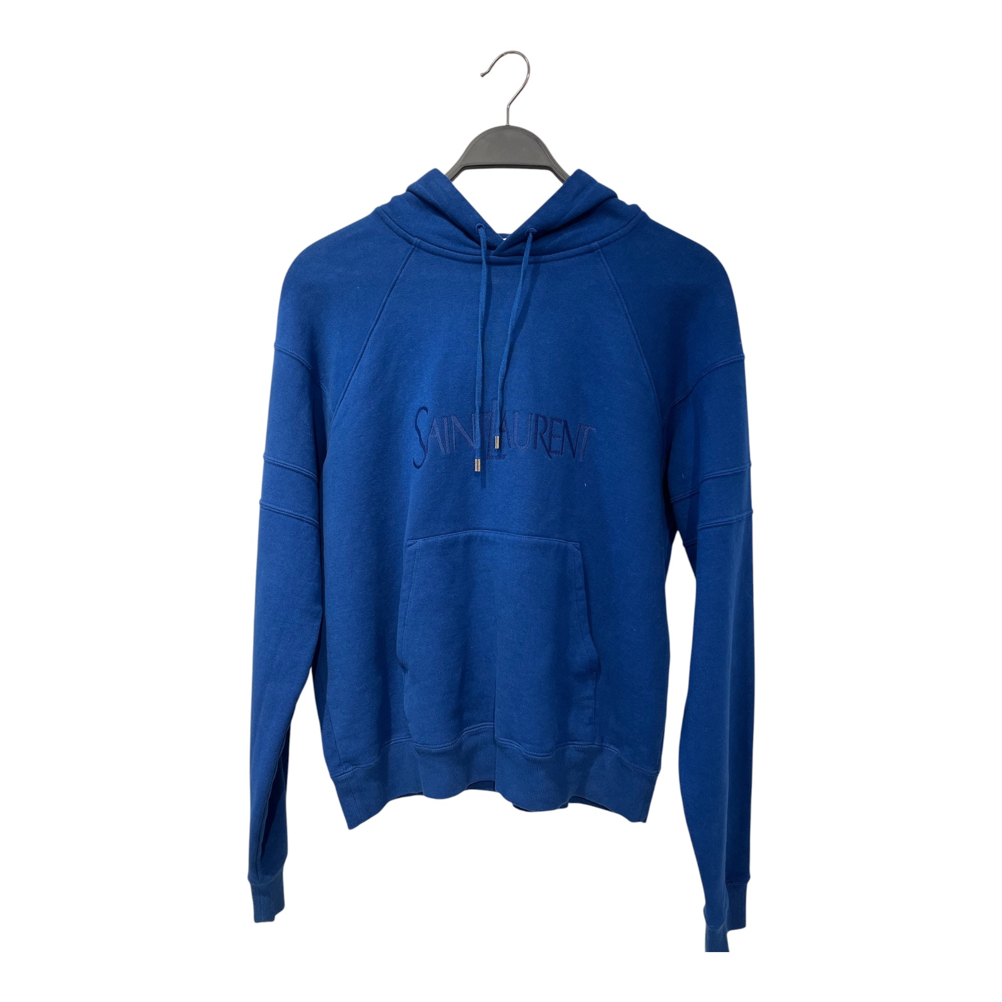 SAINT LAURENT/Hoodie/L/Cotton/BLU/Pullover/732313 embroidered hoodie view 1
