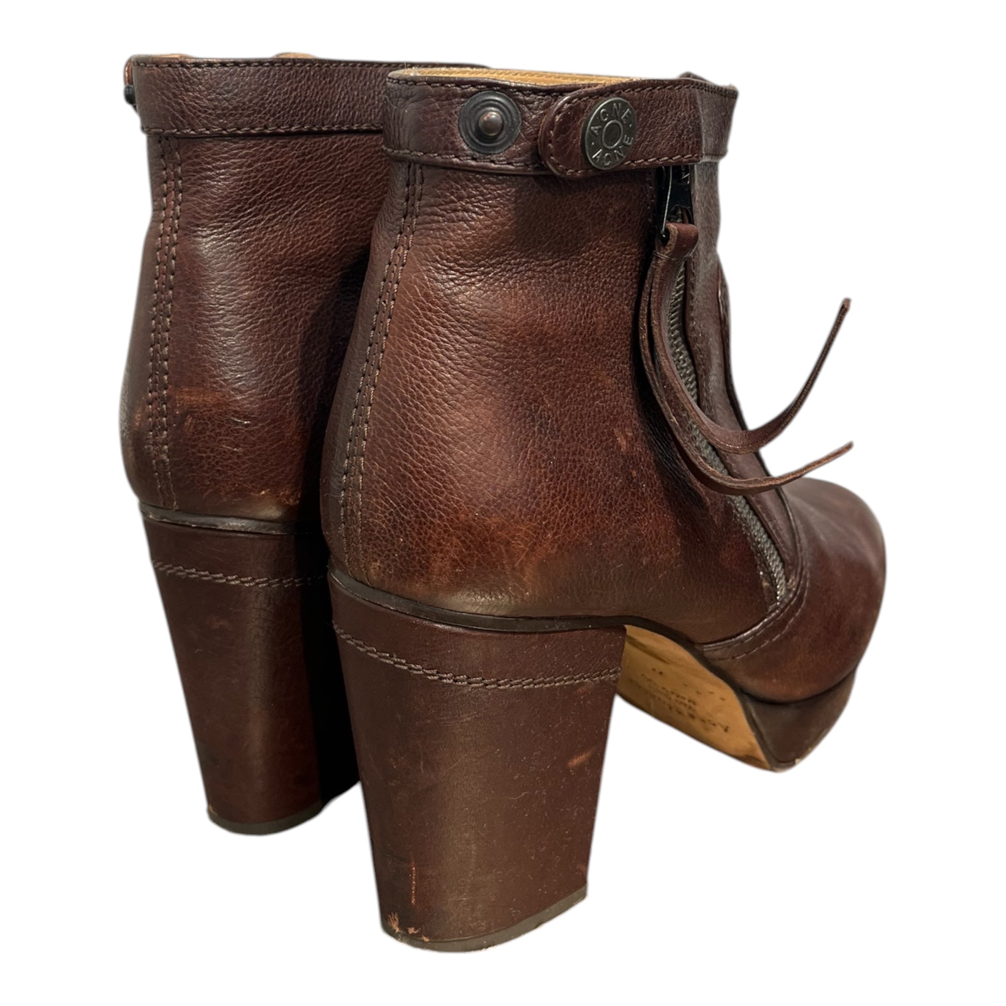 Acne Studios/Heels/EU 41/Leather/BRW/SIDE ZIP SNAP BUTTON view 7