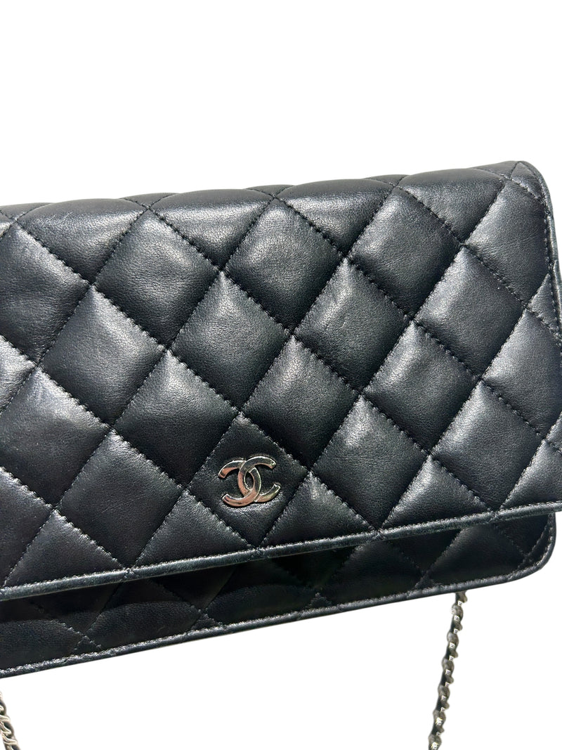 CHANEL/Bag/Leather/BLK/WALLET ON CHAIN