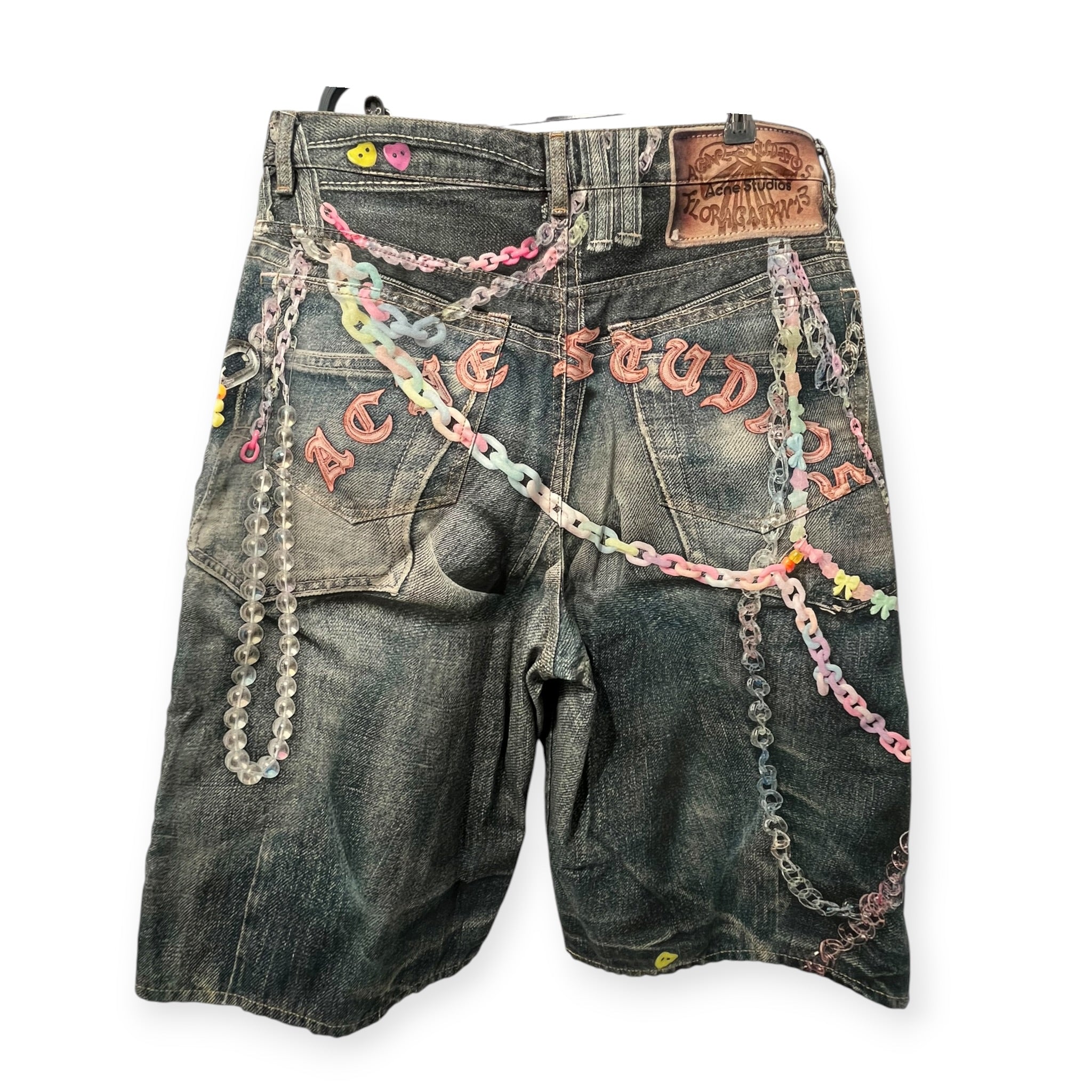 Acne Studios/Shorts/52/Cotton/IDG/Button Fly/Graphic/CANDY CHAIN TROMPE view 2
