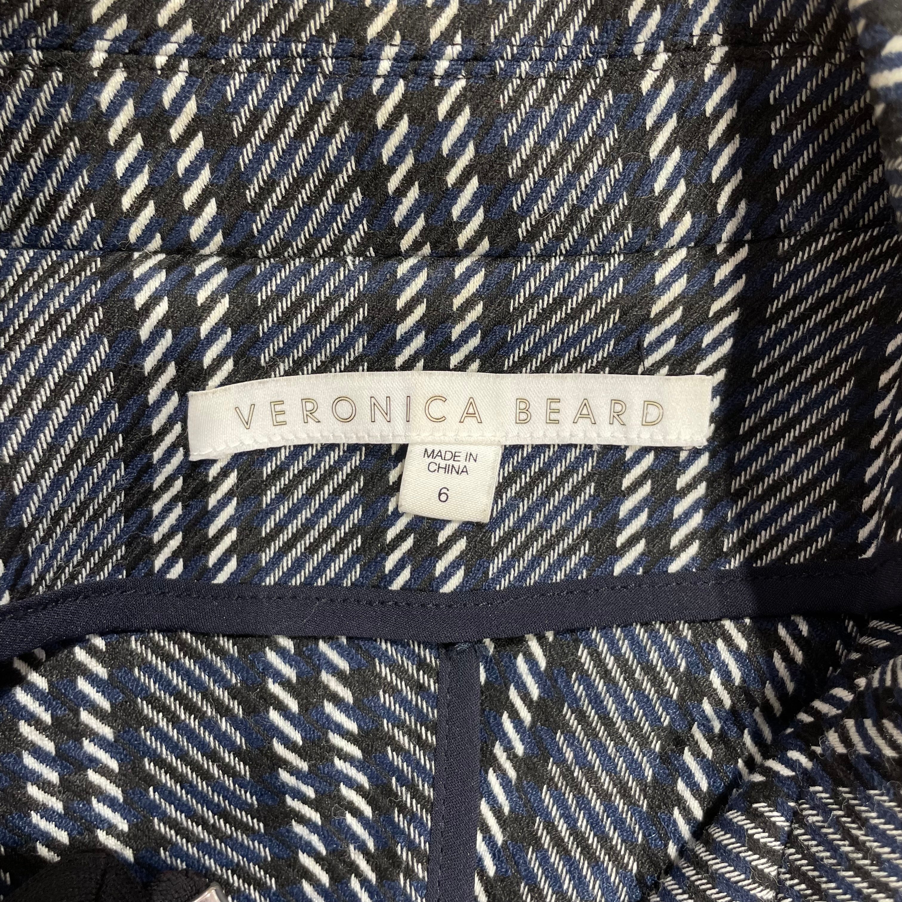 VERONICA BEARD/Jacket/6/Stripe/Polyester/BLU/VeronicaBeard Moto, Zip Pockt view 3