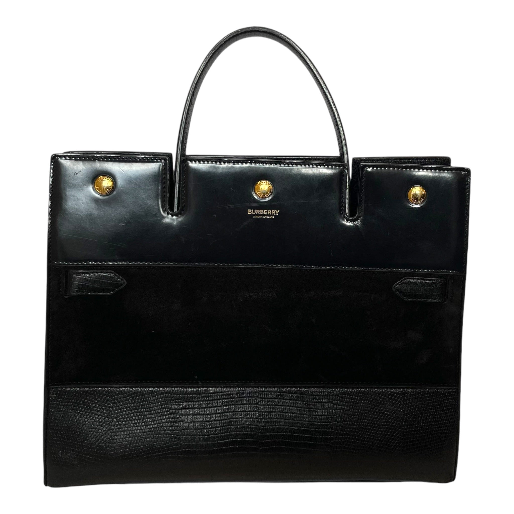 BURBERRY LONDON/Cross Body Bag/FREE/Leather/BLK/DEERSKIN EMBOSSED view 3