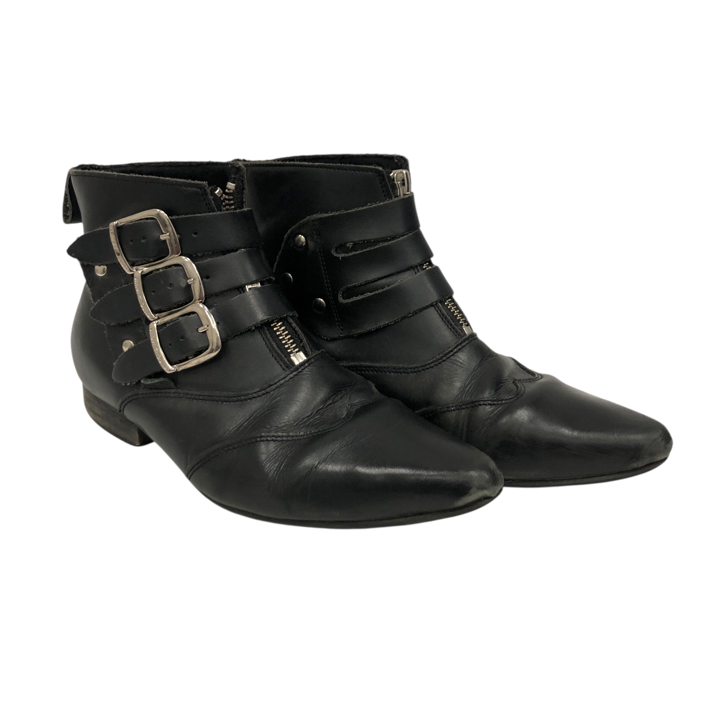 LONDON UNDERGROUND/Boots/Leather/BLK/3 BUCKLE BLITZ WINKLEPICKER view 1