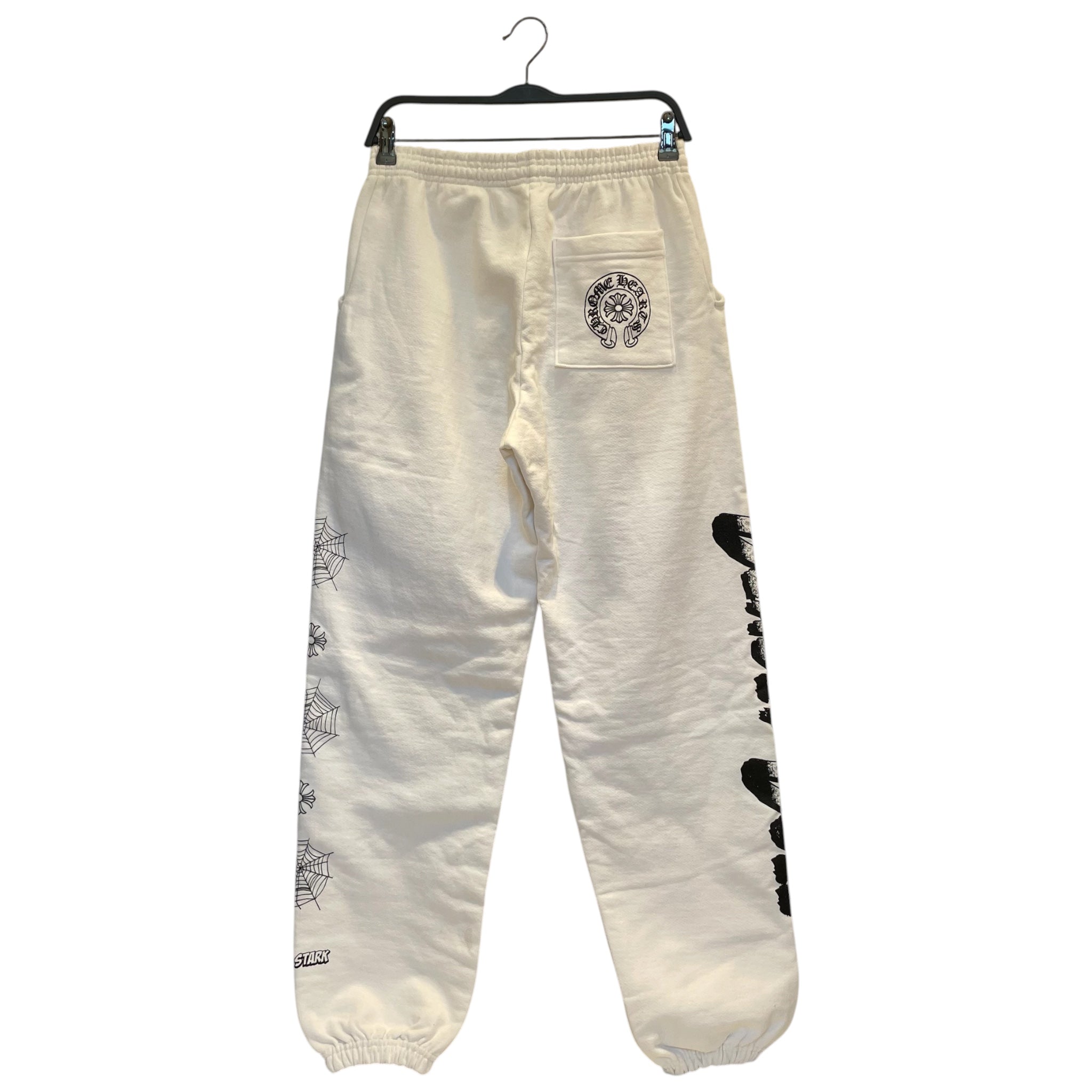 CHROME HEARTS/Straight Pants/M/Cotton/WHT/Joggers/SPIDER WEB SWEAT PANTS view 2