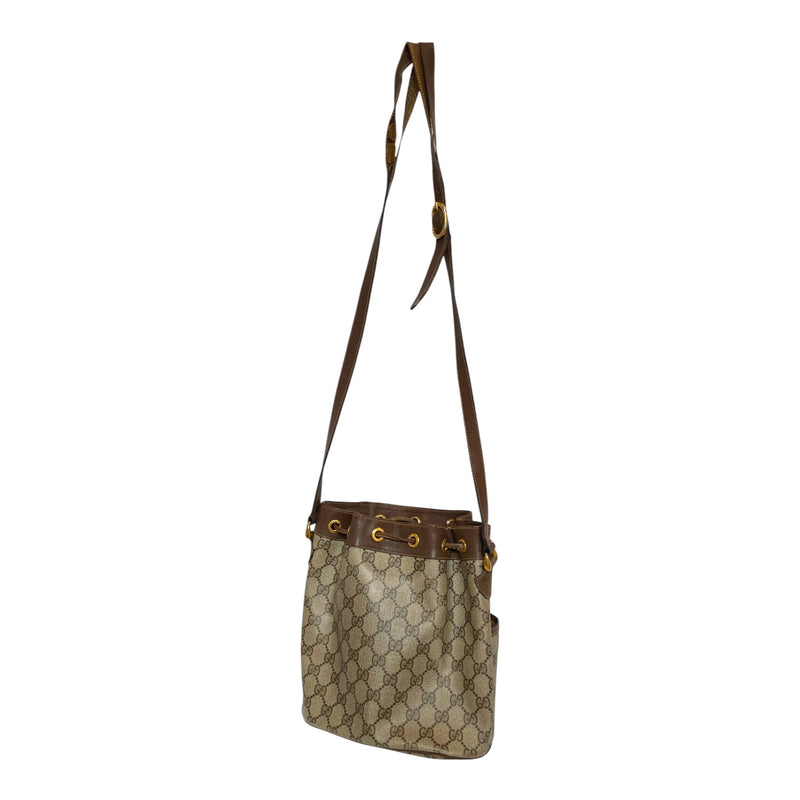 GUCCI/Cross Body Bag/OS/Monogram/Leather/BEG/vintage gucci pouch
