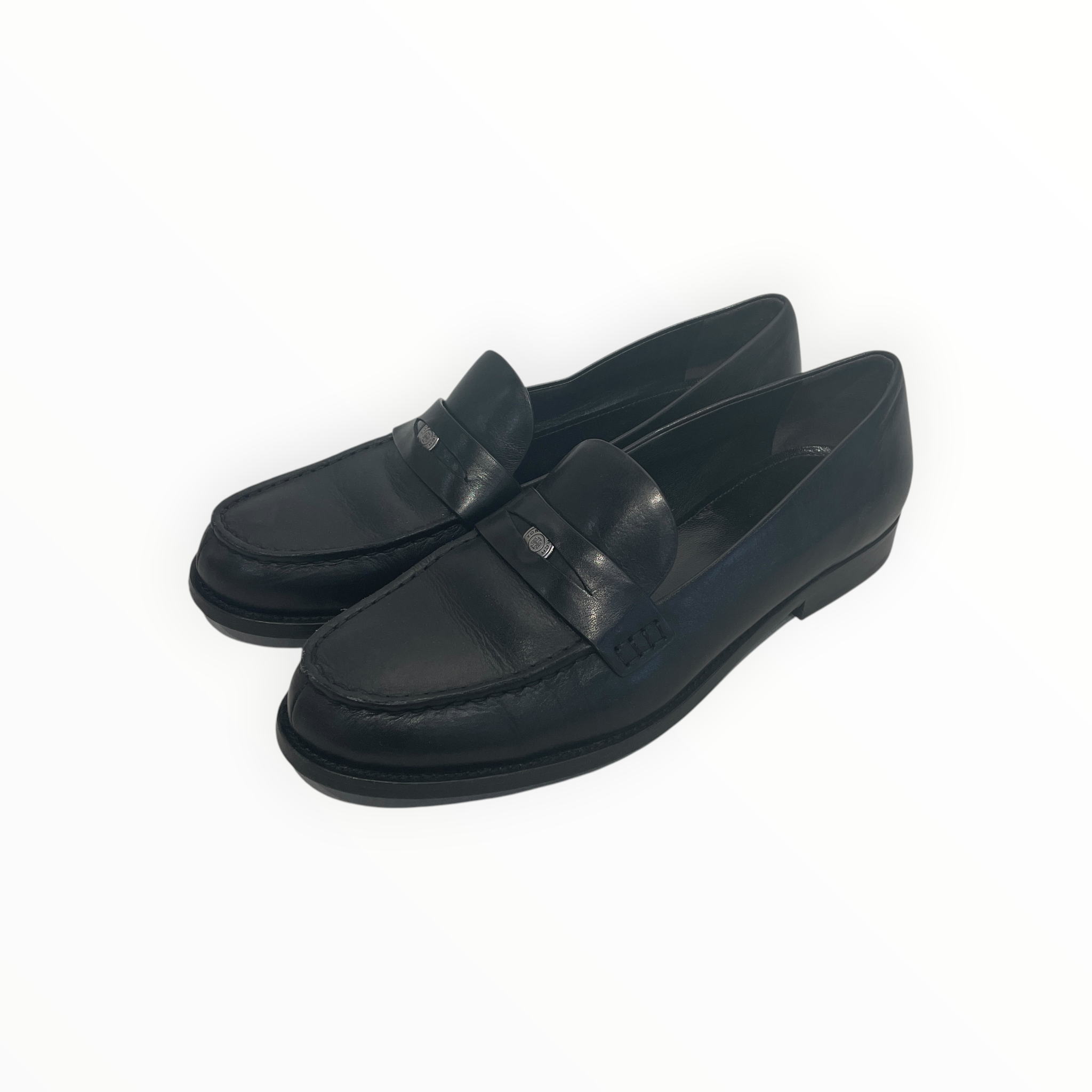 TORY BURCH/Loafers/US 8.5/Acrylic/BLK/classic penny view 1