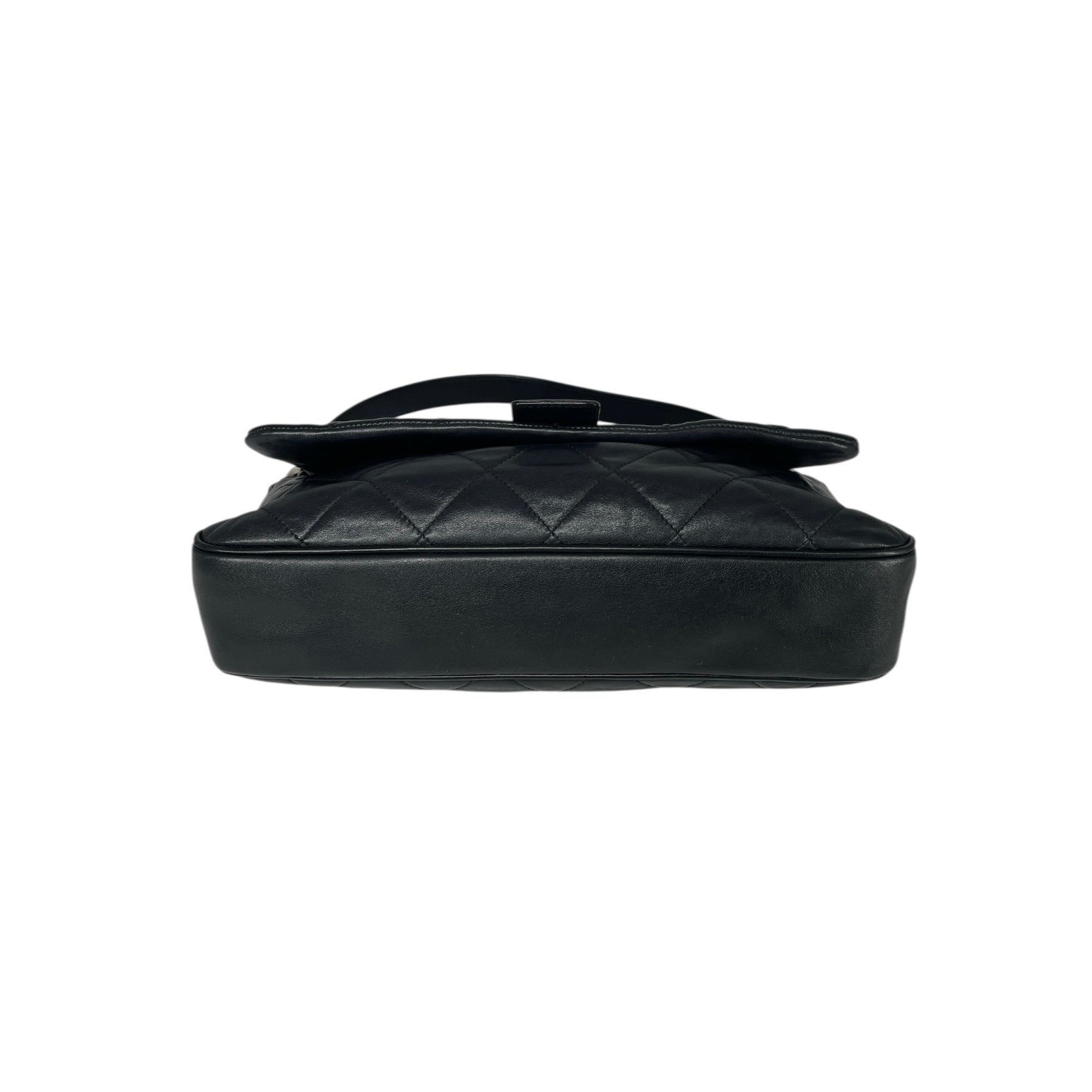 CHANEL/Hand Bag/Leather/BLK/door latch view 3