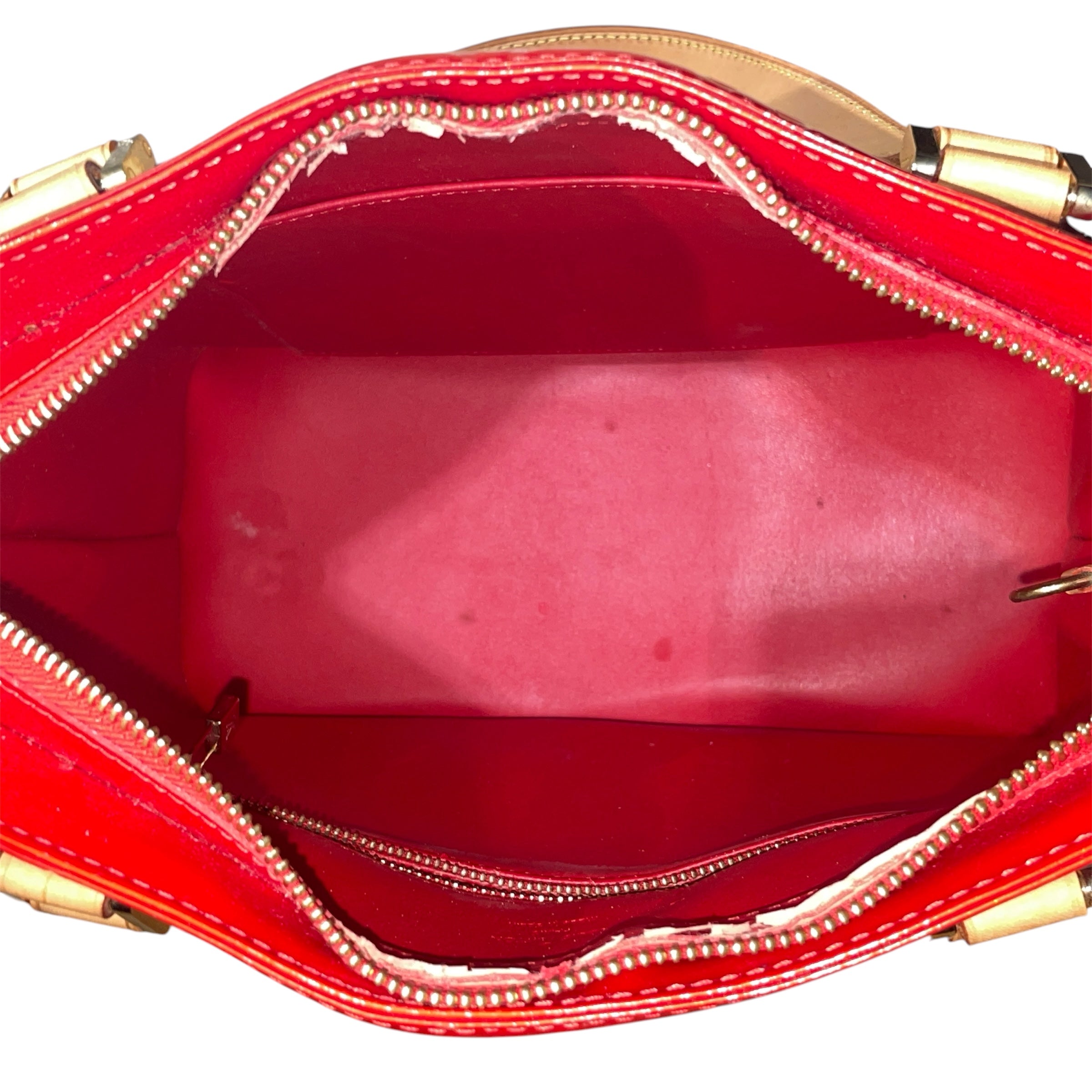 LOUIS VUITTON/Tote Bag/Monogram/Leather/RED/Vernis Tote BAg view 4