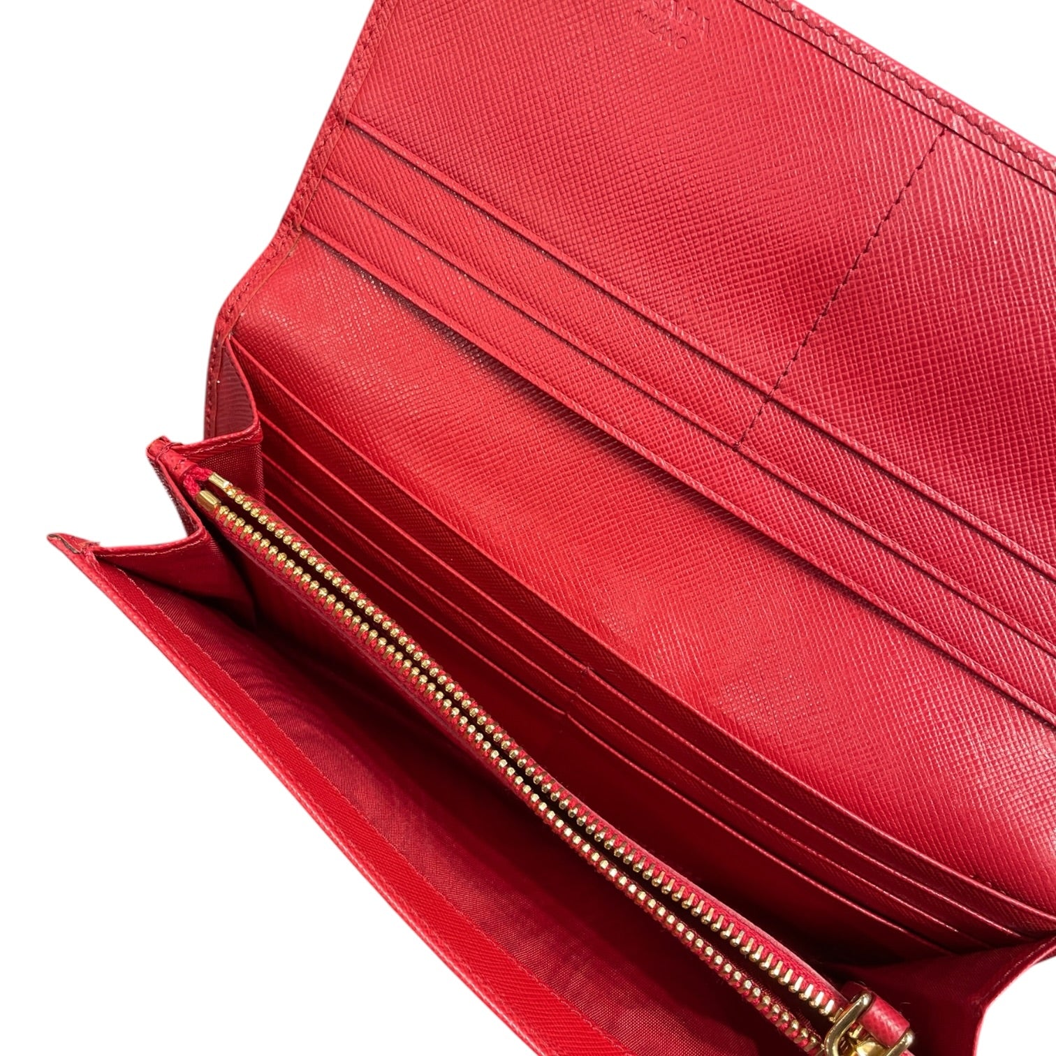 PRADA/Long Wallet/RED/199  zip back view 3