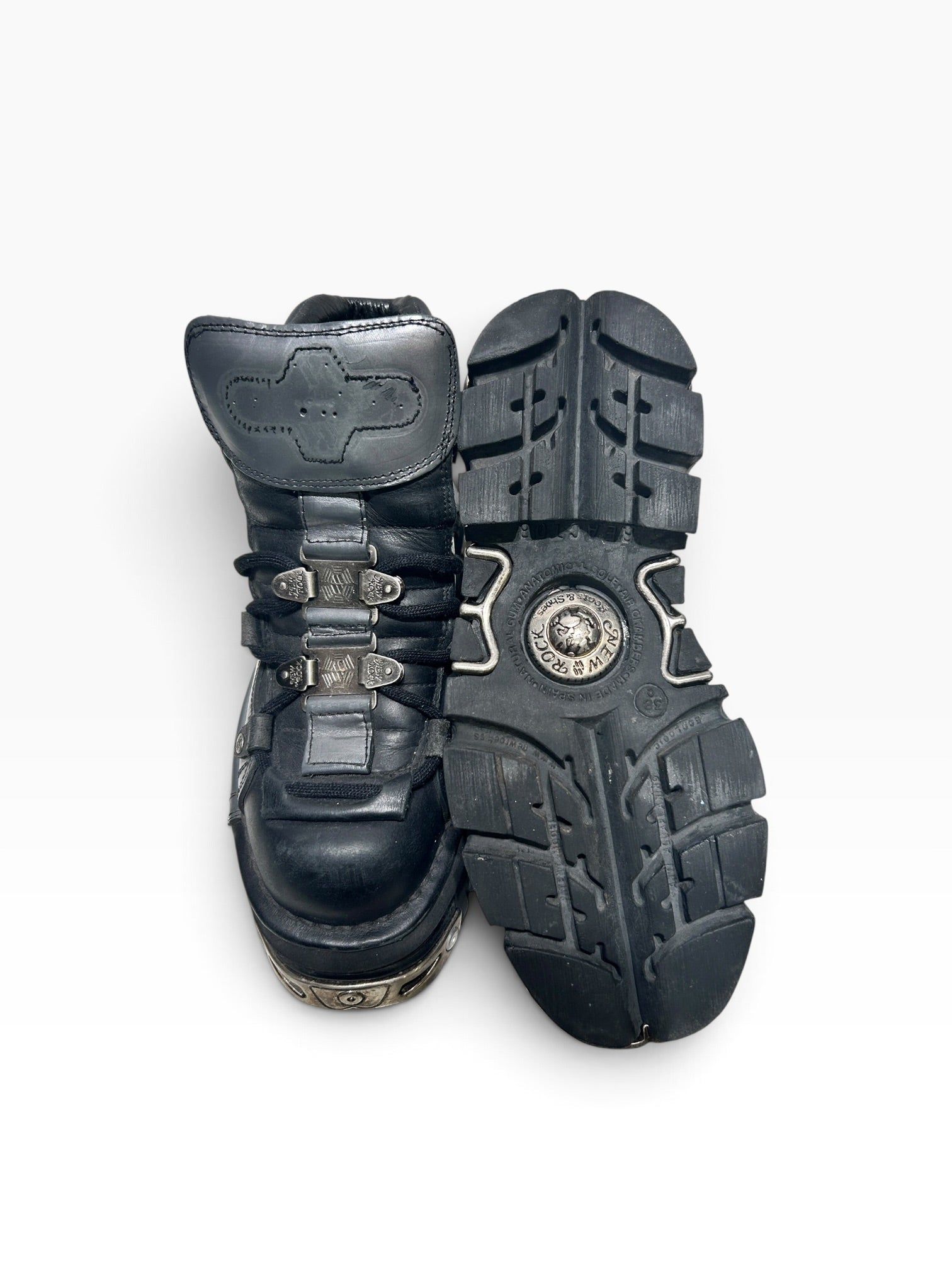 NEW ROCK/Shoes/EU 38/Leather/BLK/platform ankle boot view 4