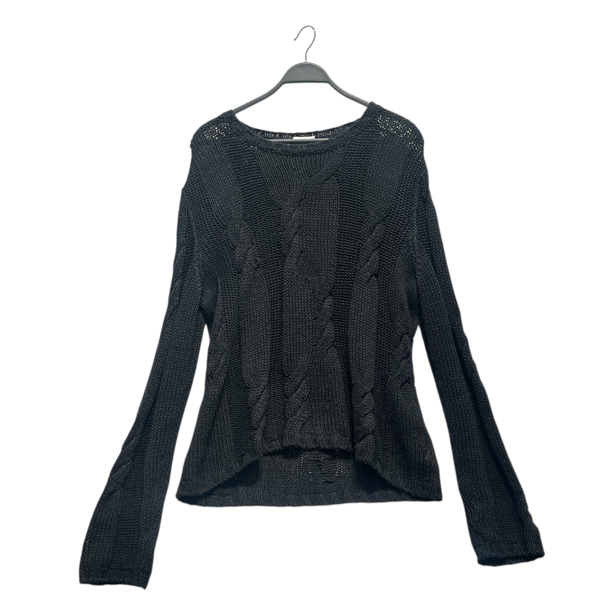 SAINT LAURENT/Heavy Sweater/M/Linen/BLK/UP53 2018 00618 view 1