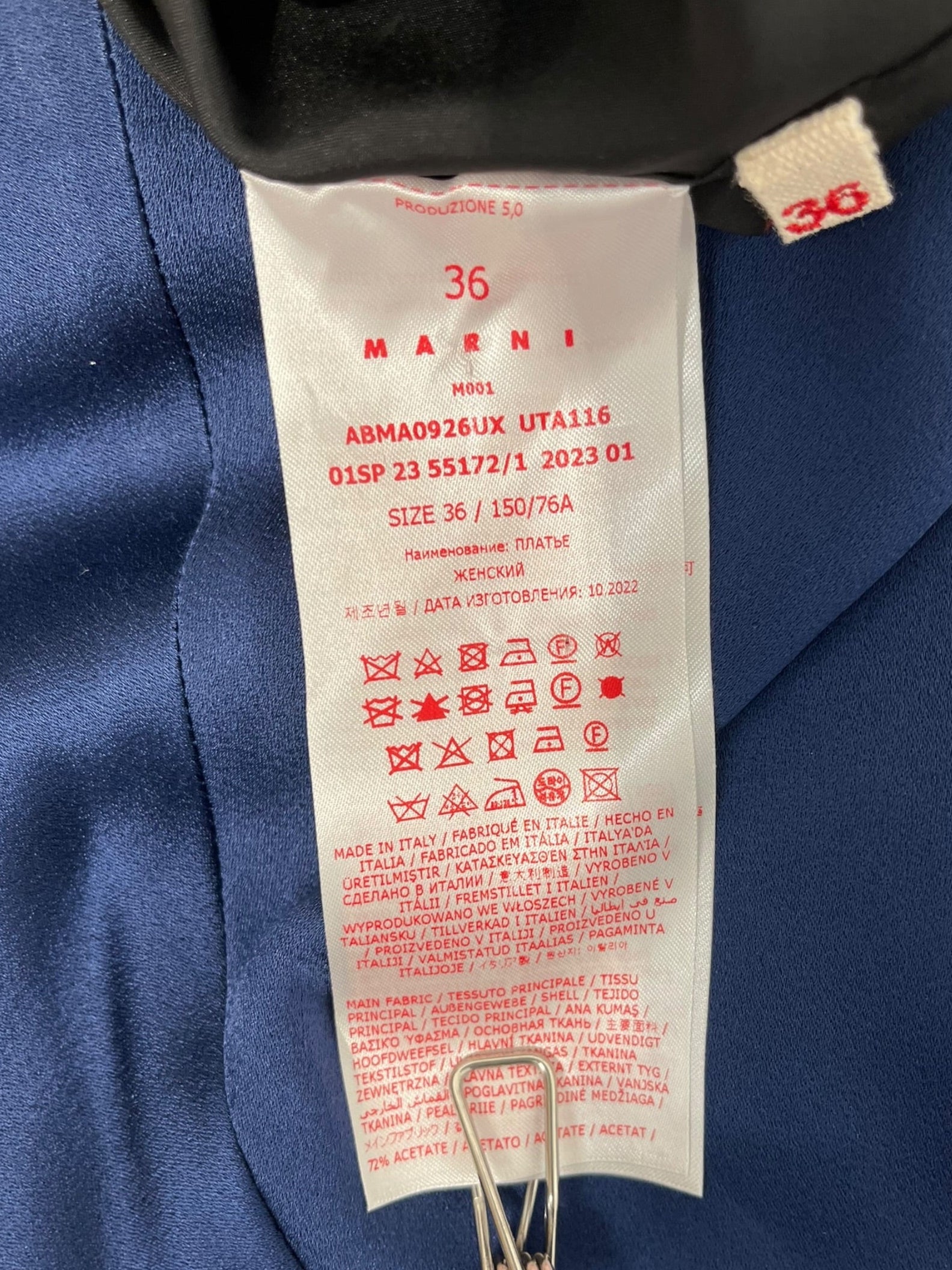 MARNI/SL Dress/36/Rayon/NVY/SEQUINS VERTICLE view 3