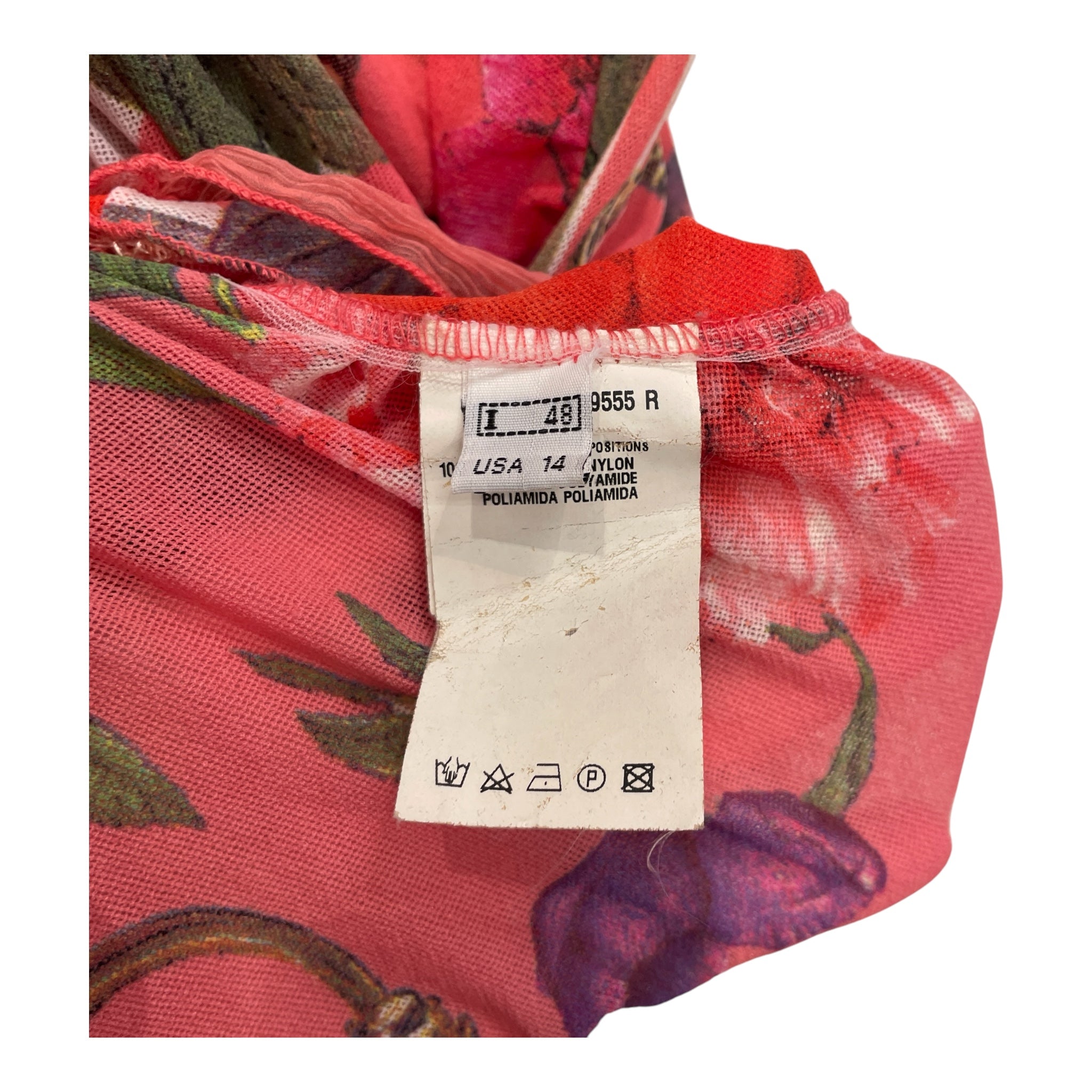 roberto cavalli/SS Blouse/48/Floral Pattern/Polyester/PNK/VINTAGE LACE TRIM GOLD CLASPS view 4
