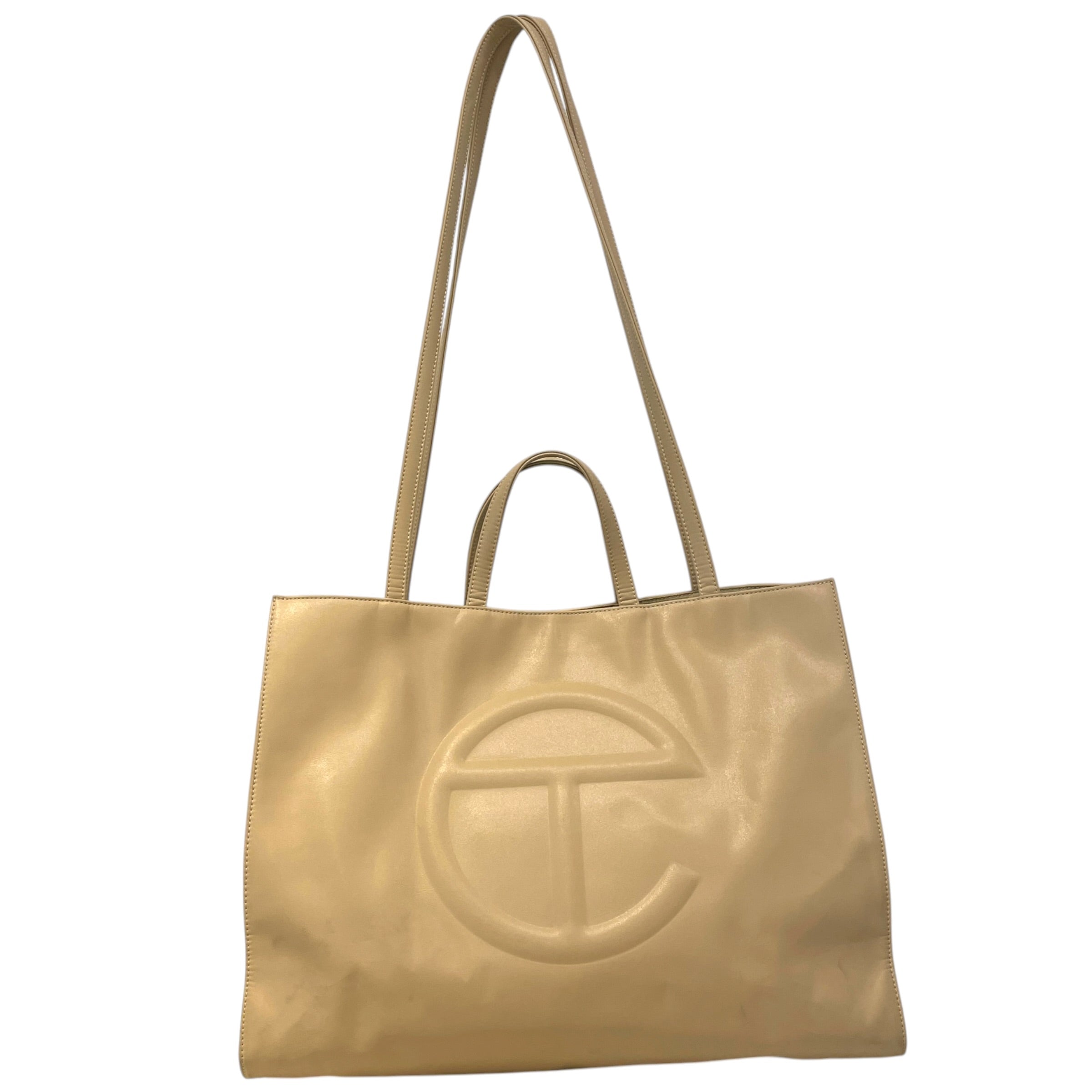 Telfar/Tote Bag/Faux Leather/BEG/ view 1