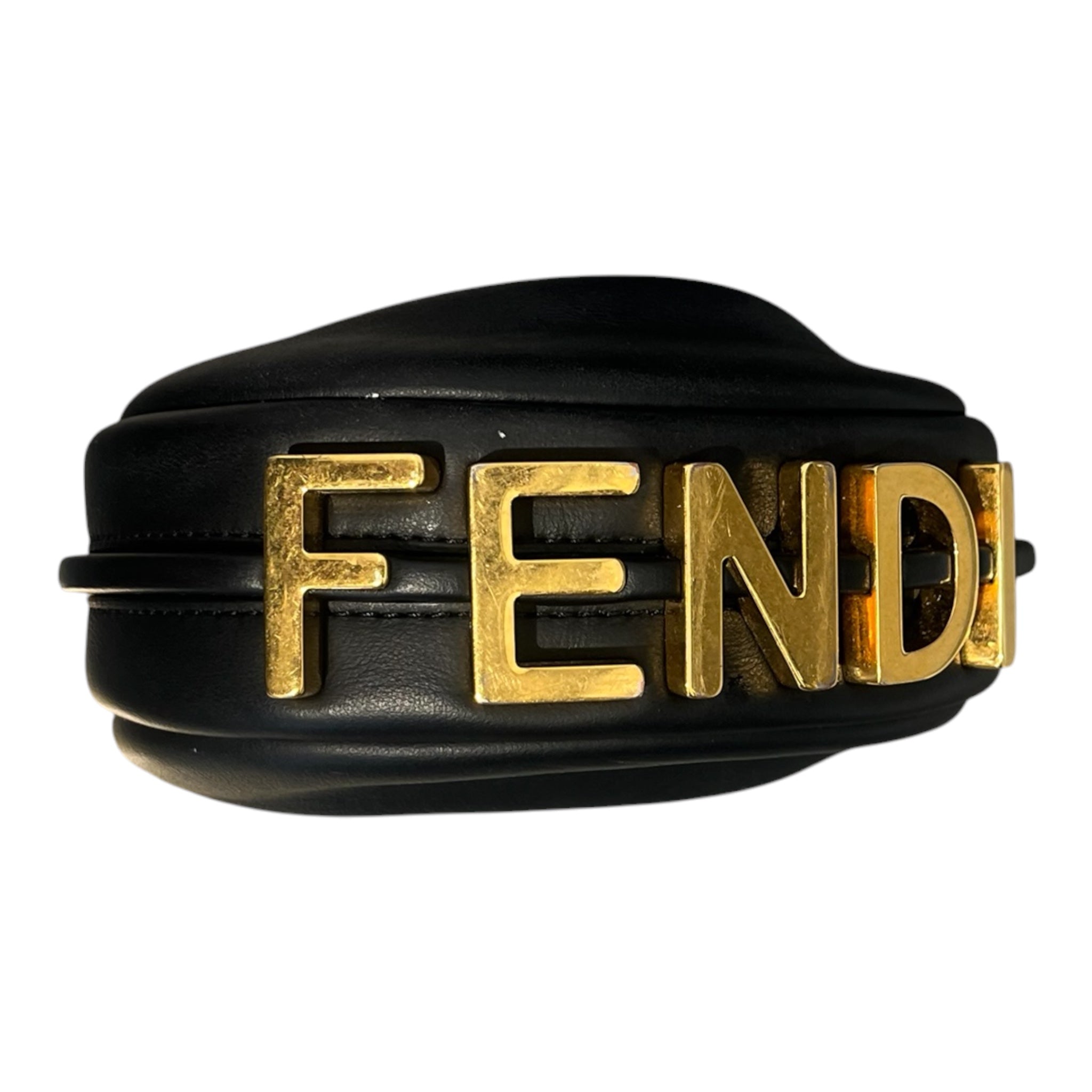 FENDI/Clutch Bag/Leather/BLK/FENDI GOLD BOTTOM view 4