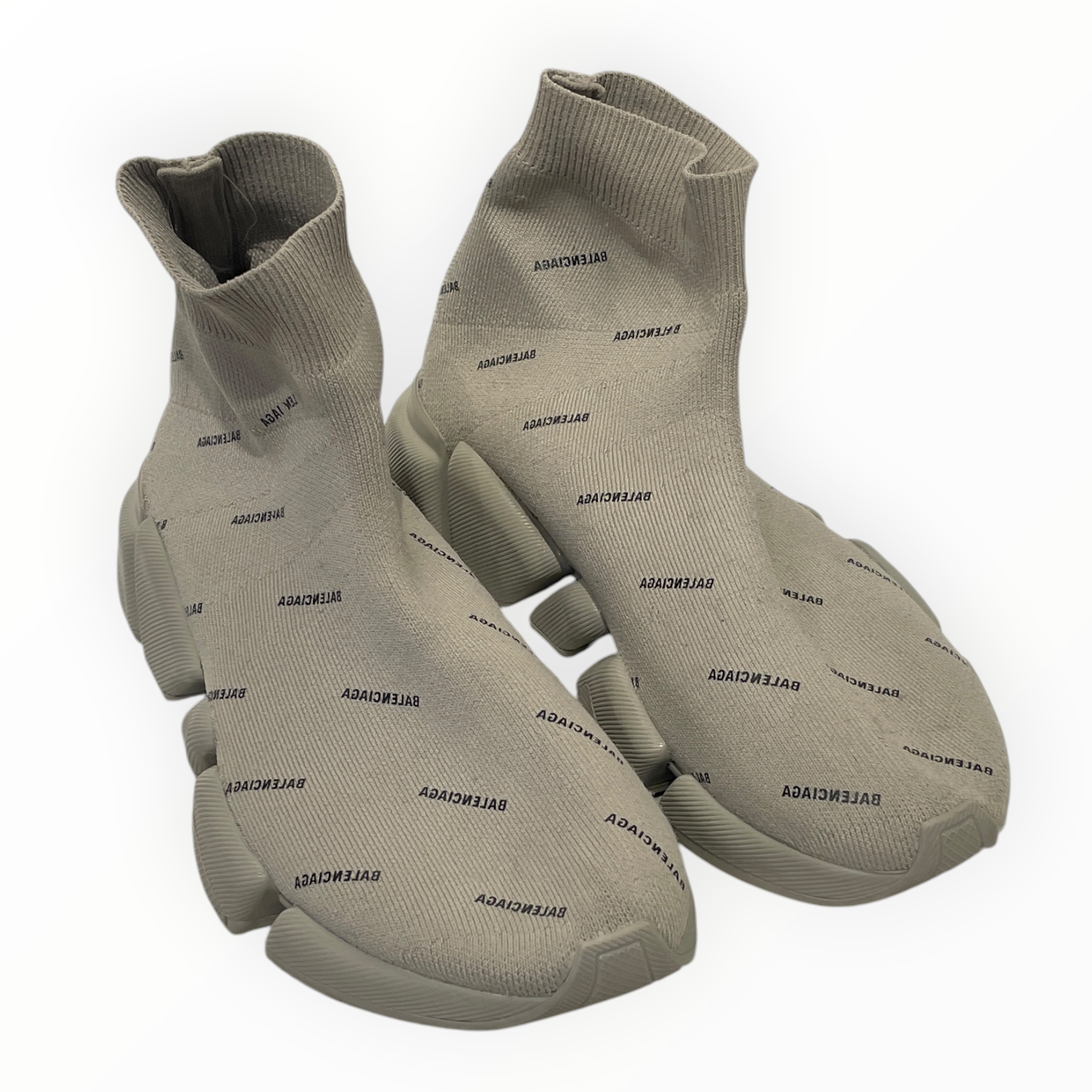 BALENCIAGA/Hi-Sneakers/EU 38/Monogram/Cotton/GRY/ view 1