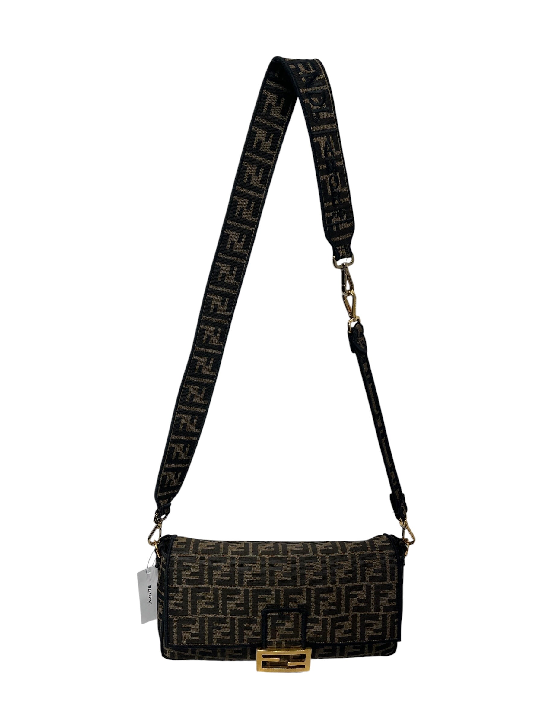 FENDI/Cross Body Bag/All Over Print/Cotton/BRW/Baguette bag |Fendi Amor strap view 1