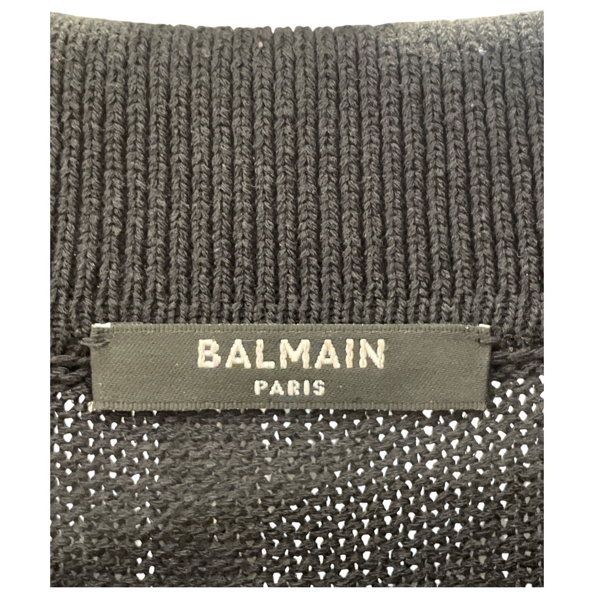 BALMAIN/Polo Shirt/XXL/Cotton/BLK/All Over Print/Arglye Knit Polo view 3