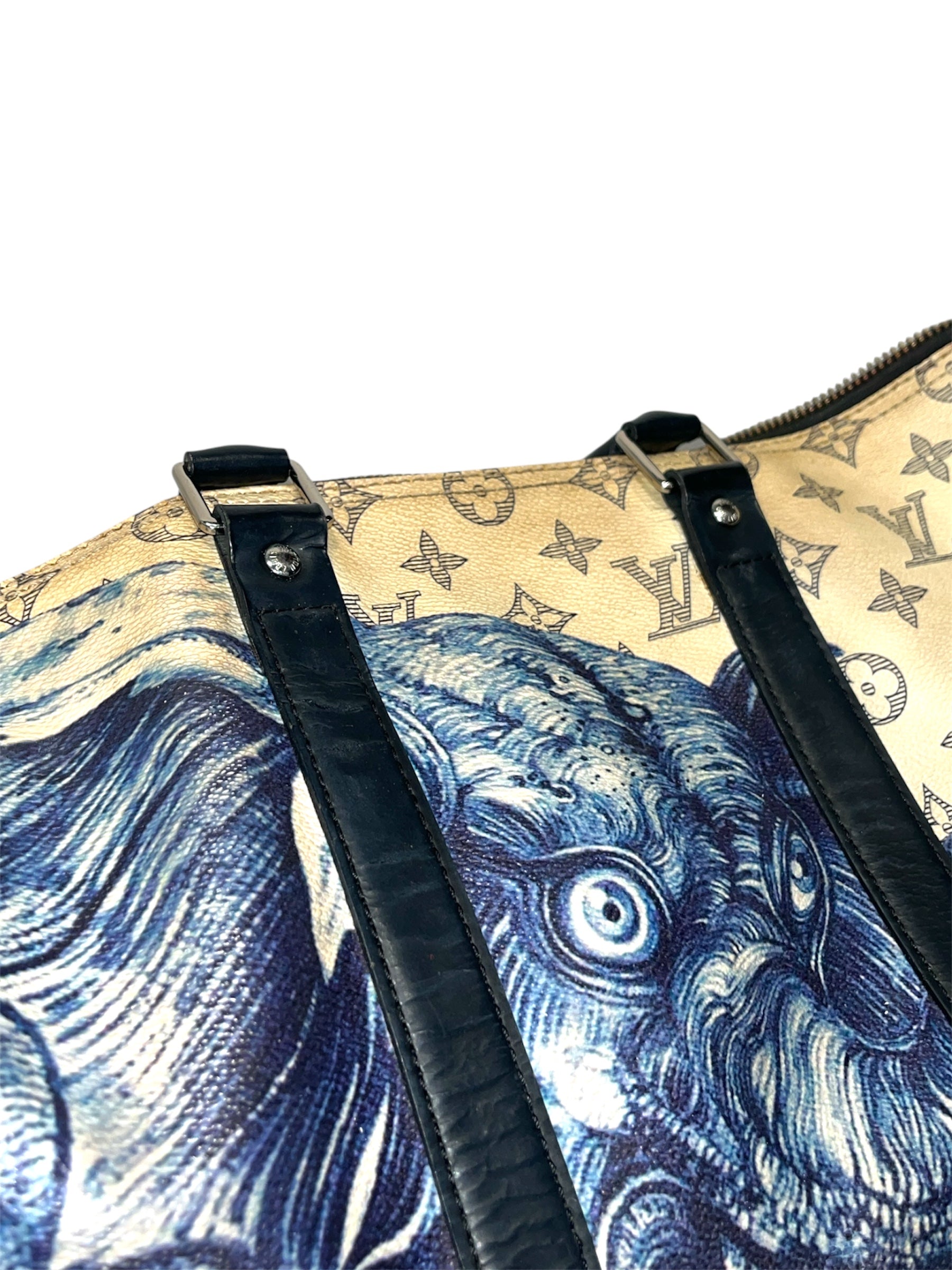 LOUIS VUITTON/Bag/All Over Print/Leather/CRM/Keepall Bandouliere 45 view 4