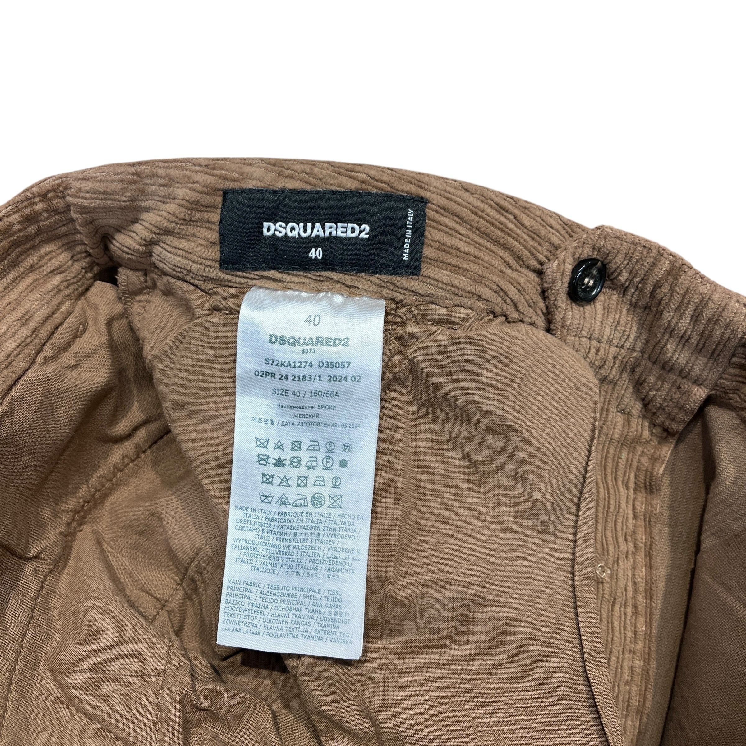 DSQUARED2/Pants/40/Corduroy/BRW/Dean Distressed view 3
