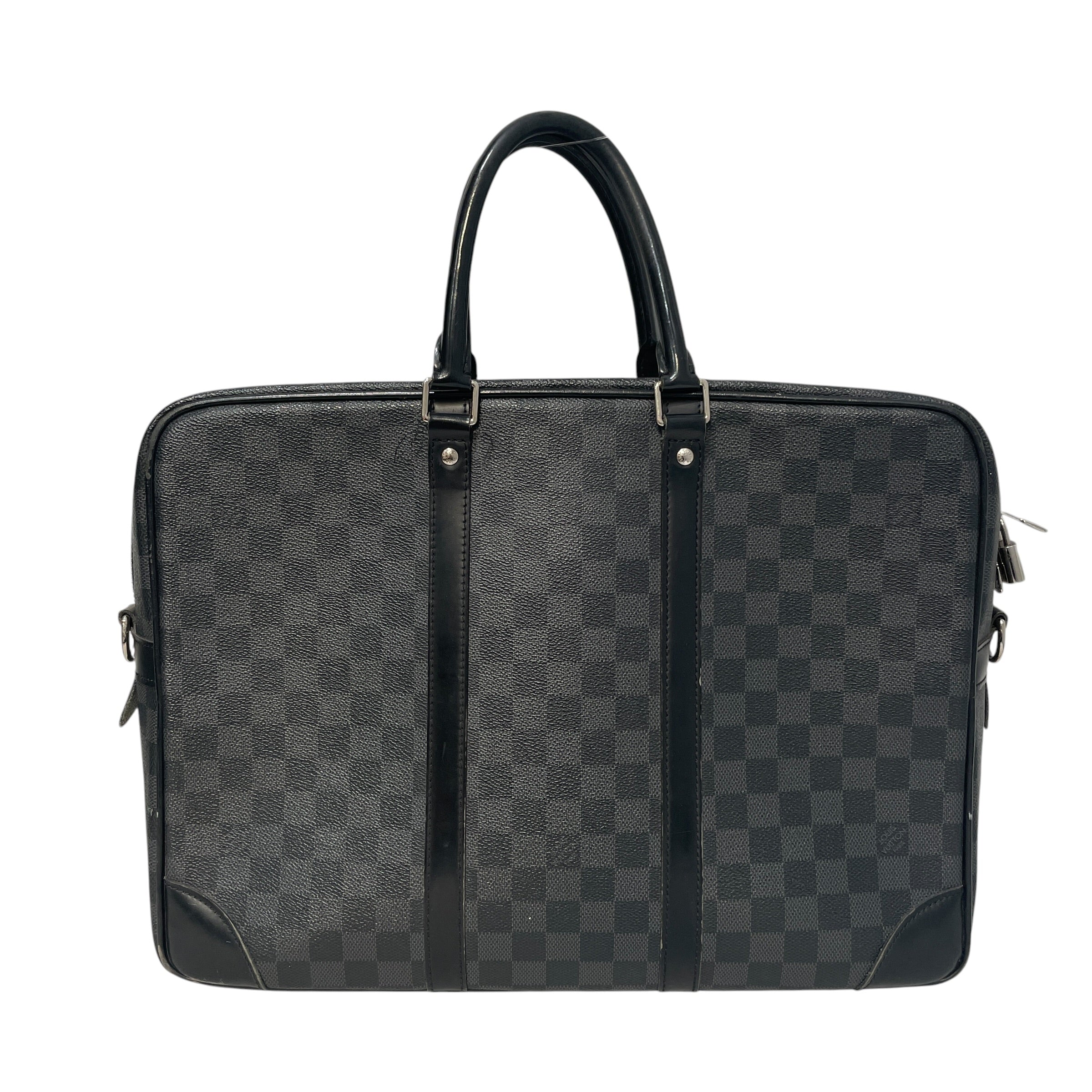 LOUIS VUITTON/Briefcase/Monogram/Leather/BLK/Porte-Documents Voyage Damier
