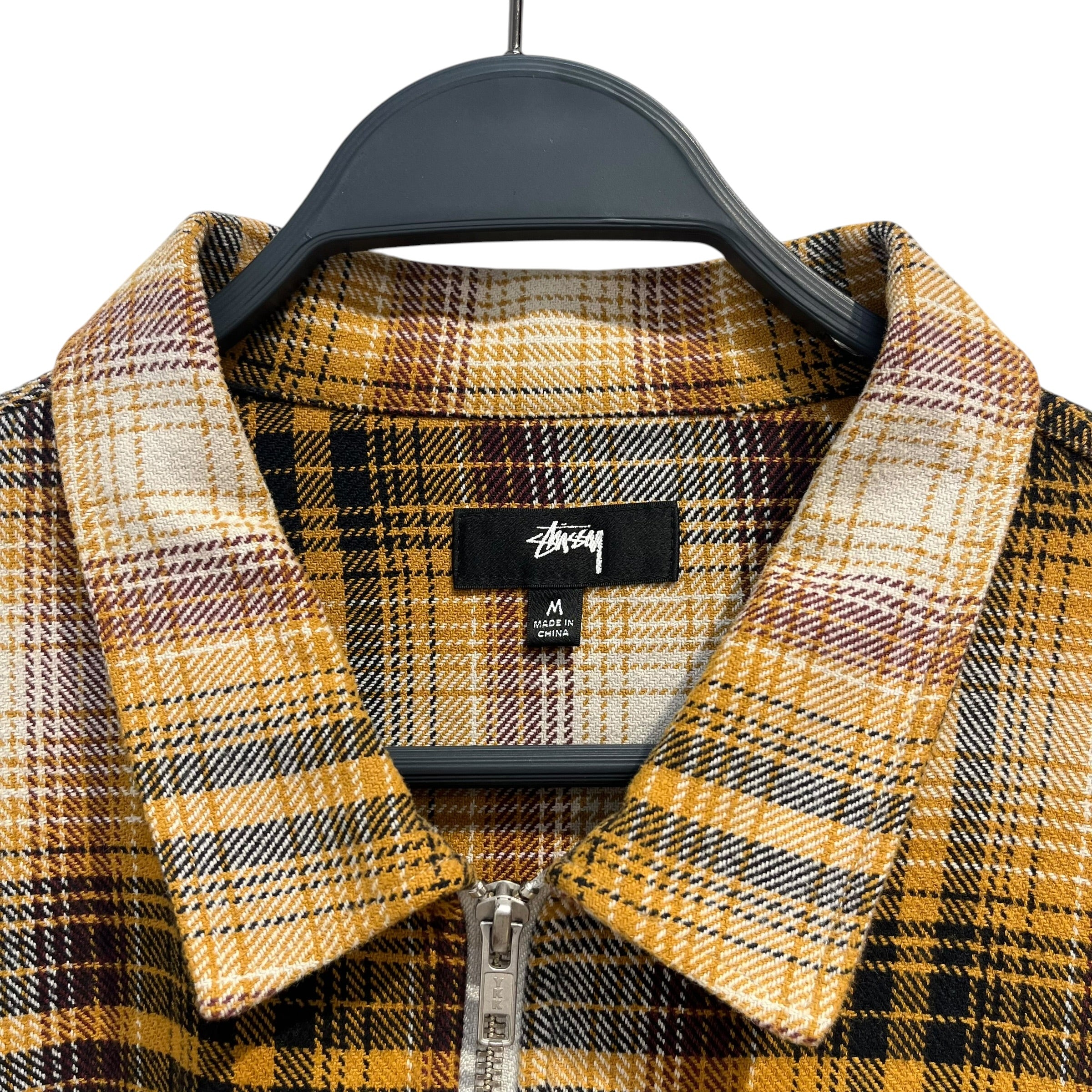 STUSSY/Jacket/M/Cotton/YLW/Plaid/ZIP UP BREAST POCKET COLLAR view 3