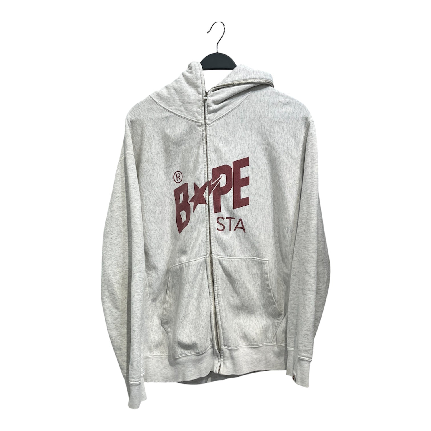 BAPE STA!/Zip Up Hoodie/XL/Cotton/GRY/Bapesta Logo view 1