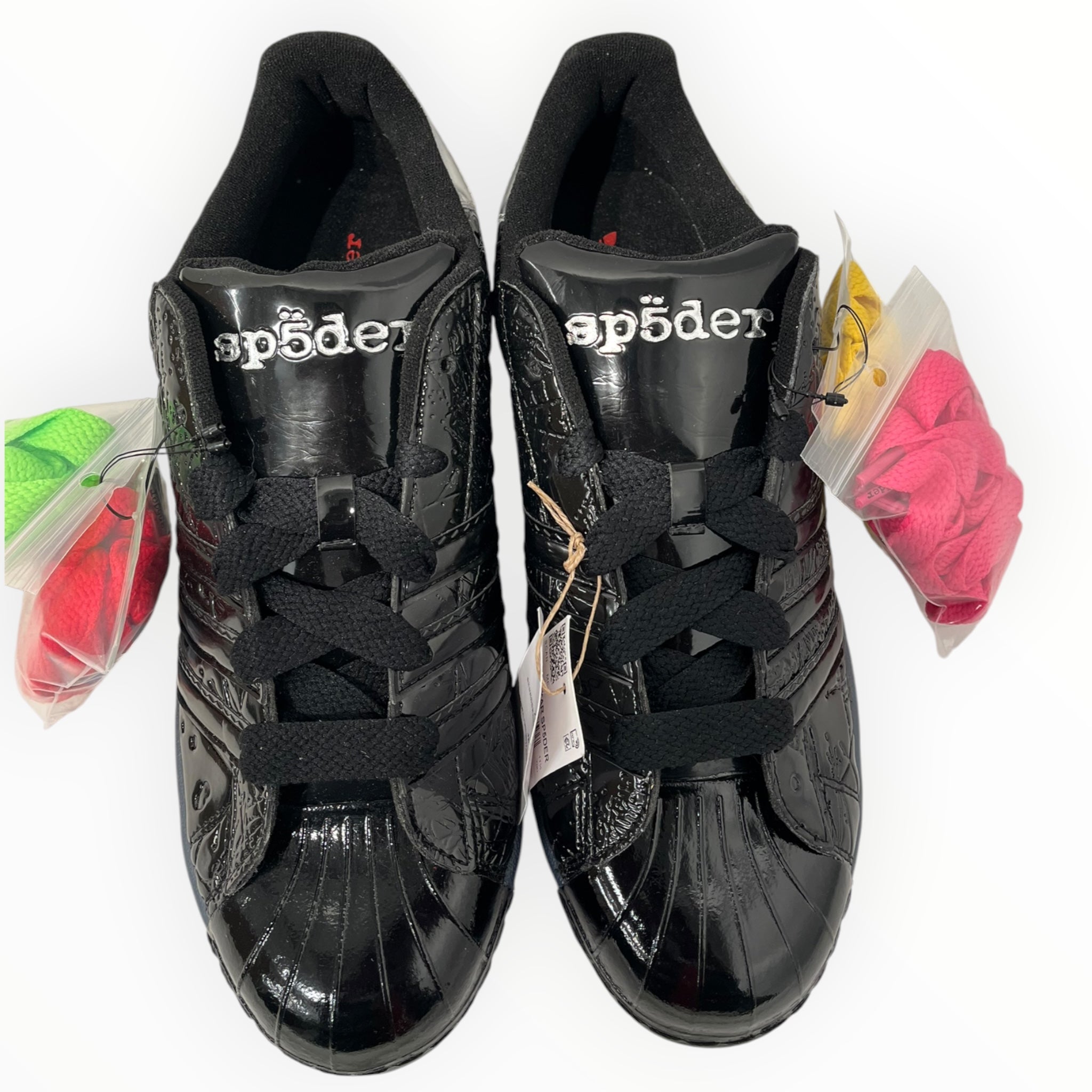 Sp5der/adidas/Low-Sneakers/US 12/BLK/blk patent leather view 5