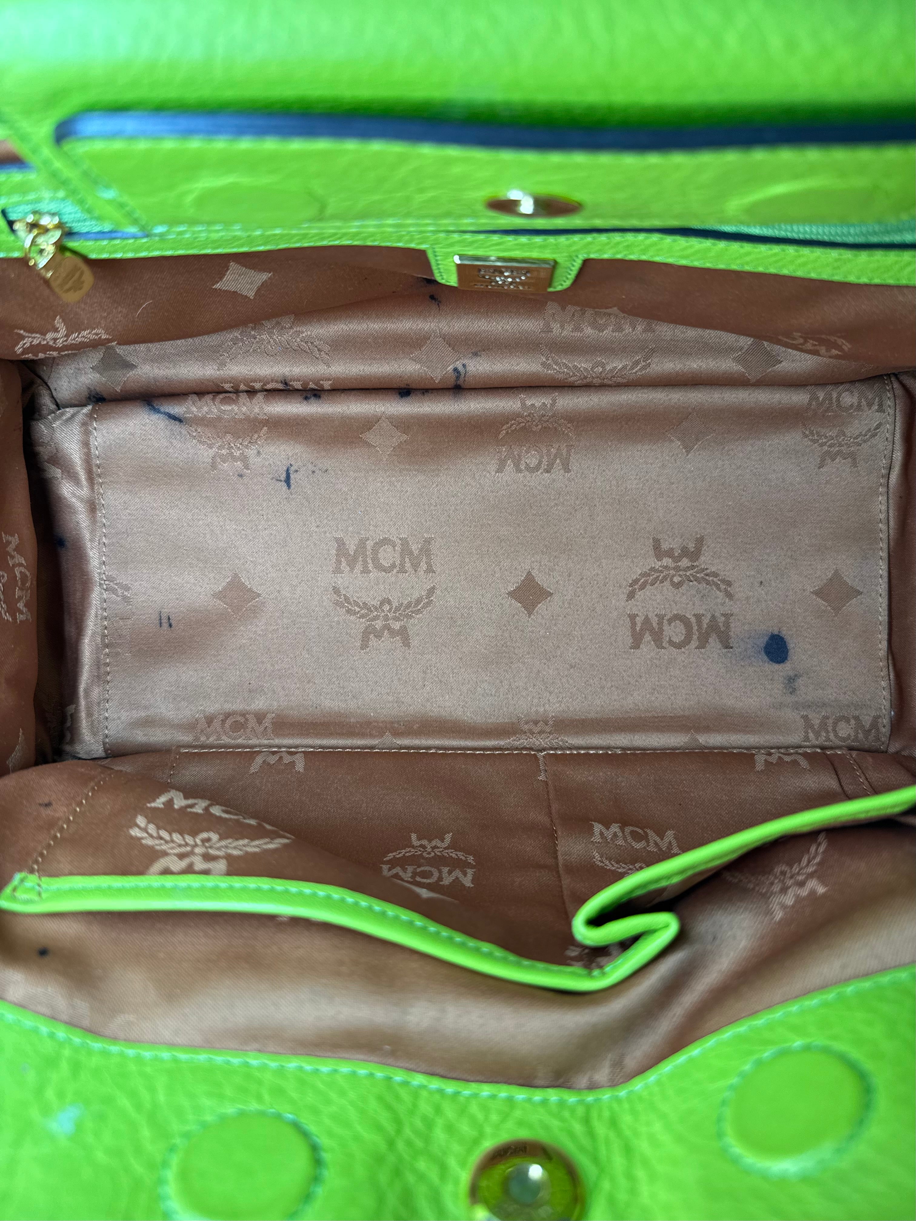 MCM/Bag/Monogram/Leather/BEG/SLIME GREEN MCM view 9