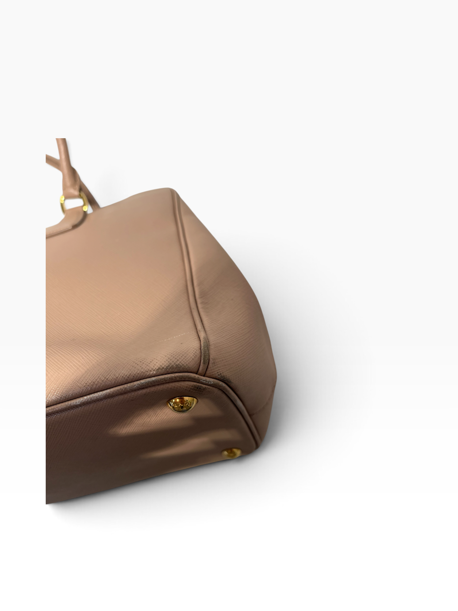 PRADA/Hand Bag/Leather/BEG/Saffian tote W/strap view 7