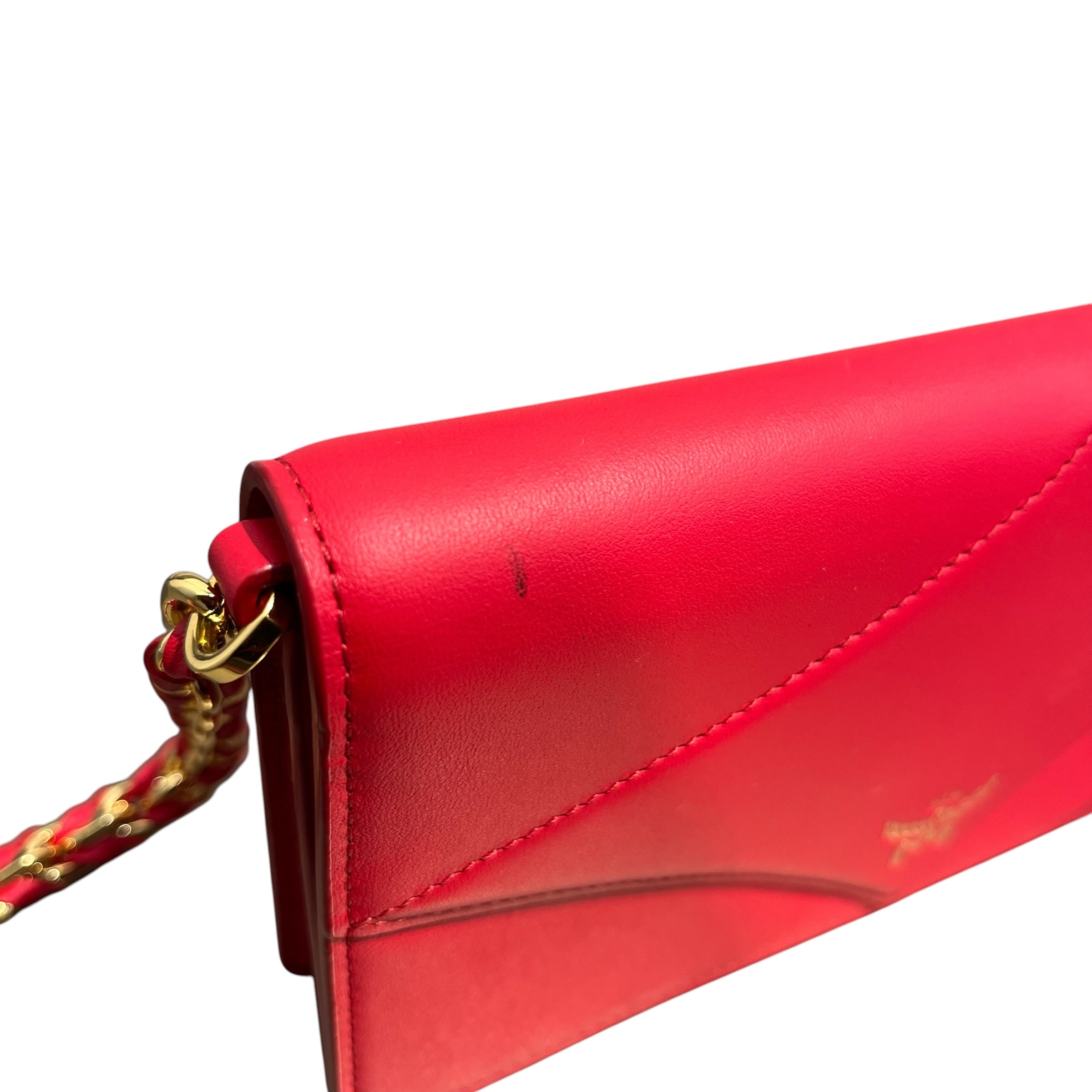 MCM/Wallet/Leather/RED/L's/ON CHAIN view 4