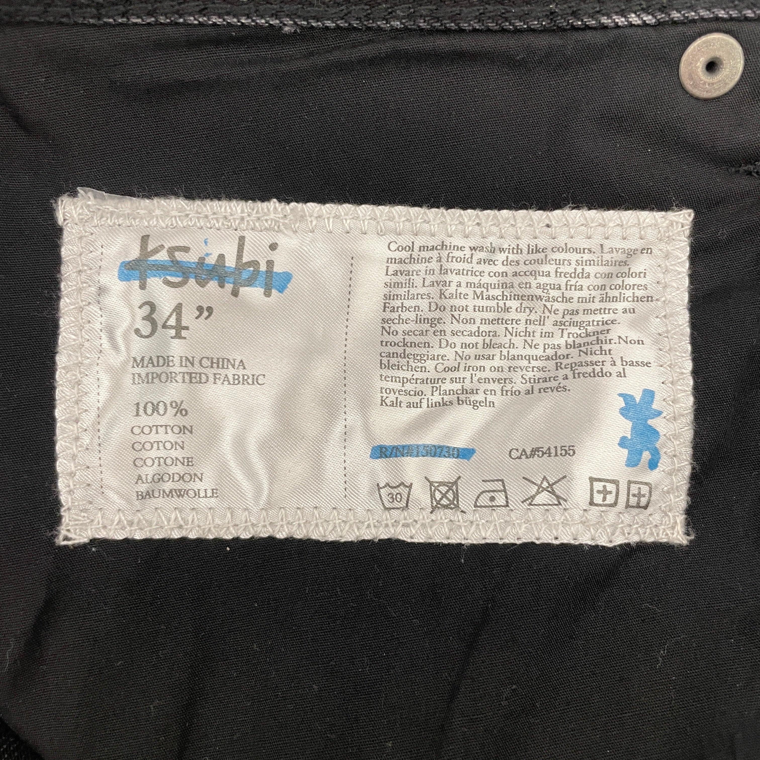 ksubi/Straight Pants/36/Denim/BLK/All Over Print/ view 4