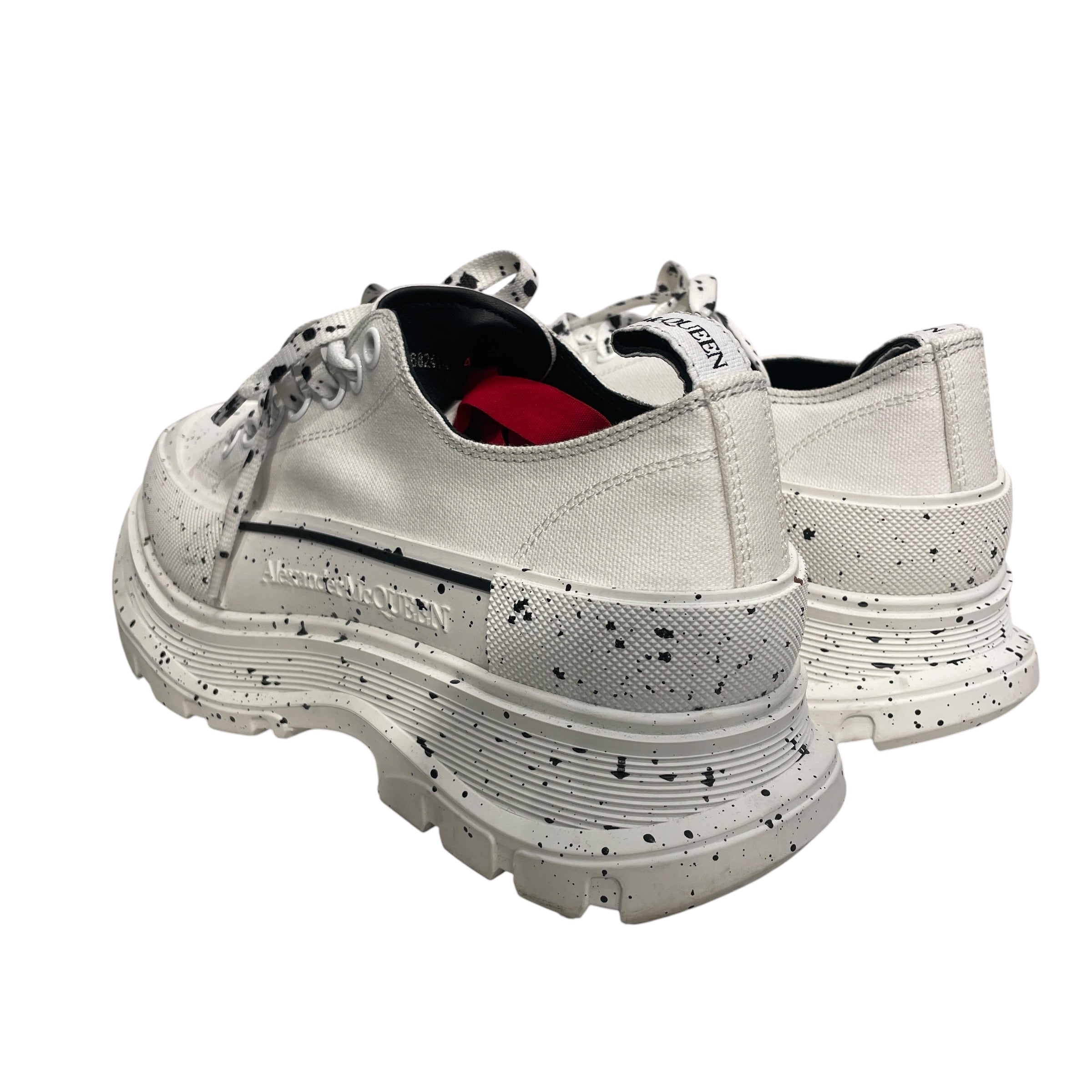 Alexander McQueen/Low-Sneakers/EU 42/Cotton/WHT/BLACK SPLATTER PAINT view 2