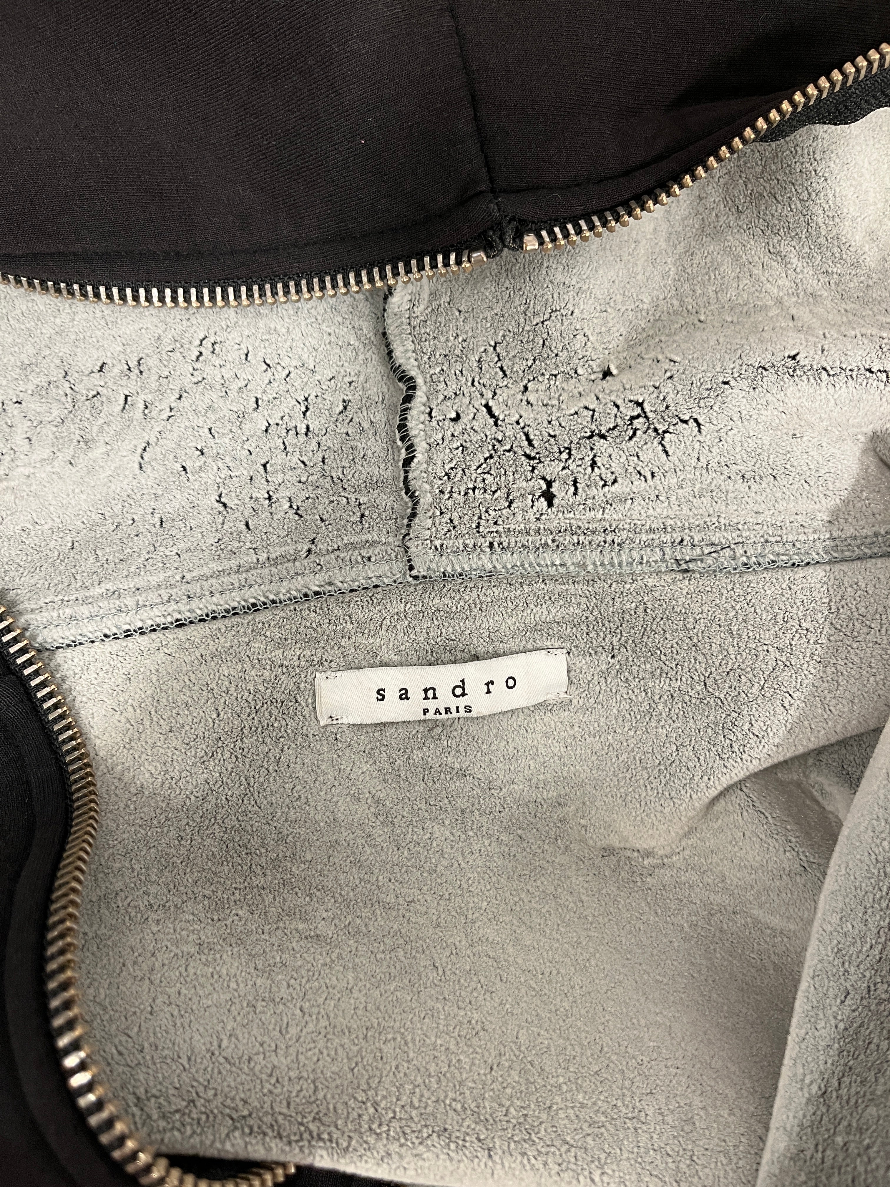 sandro/Zip Up Hoodie/M/Cotton/BLK/ view 3