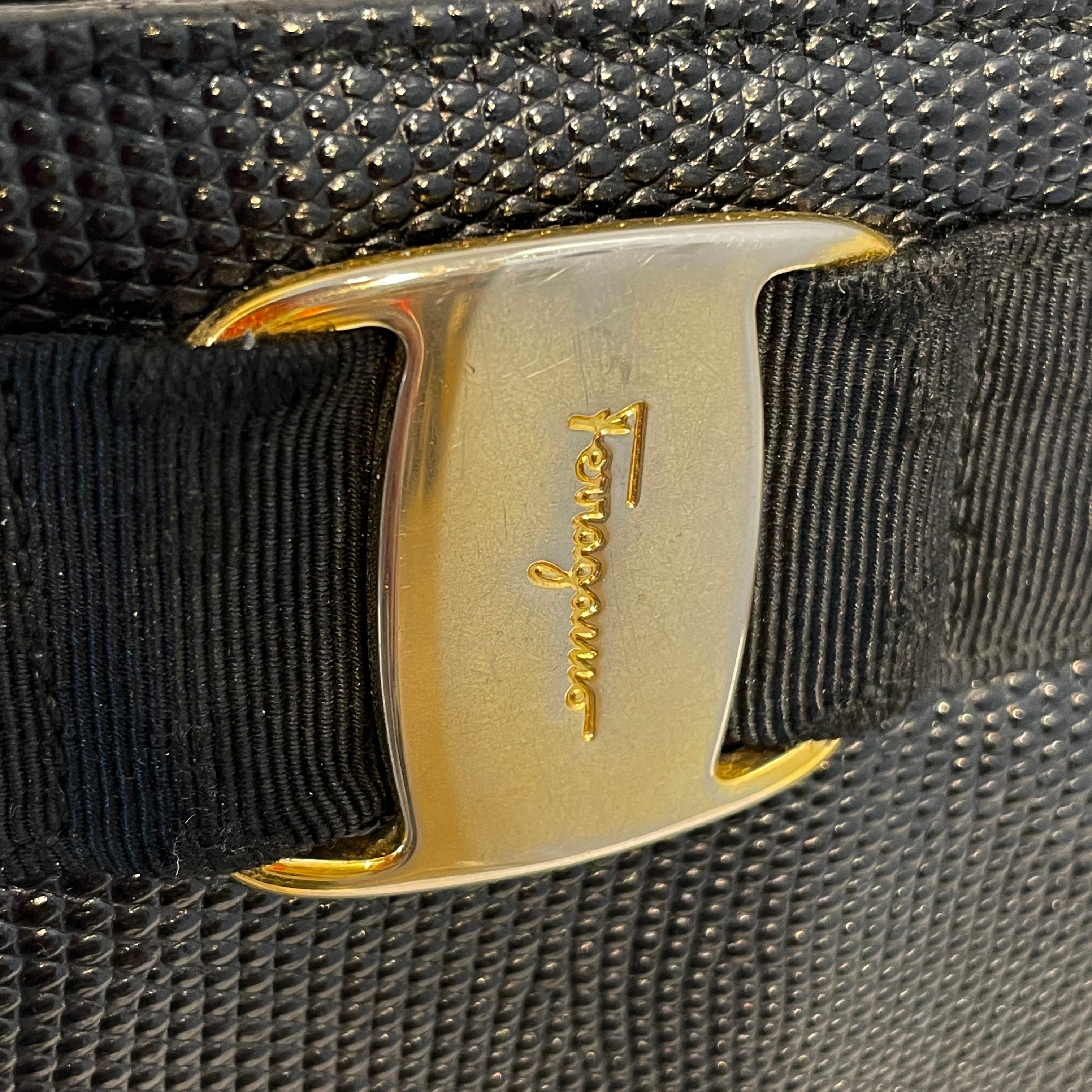 Salvatore Ferragamo/Hand Bag/Leather/BLK/Vara Leather view 5