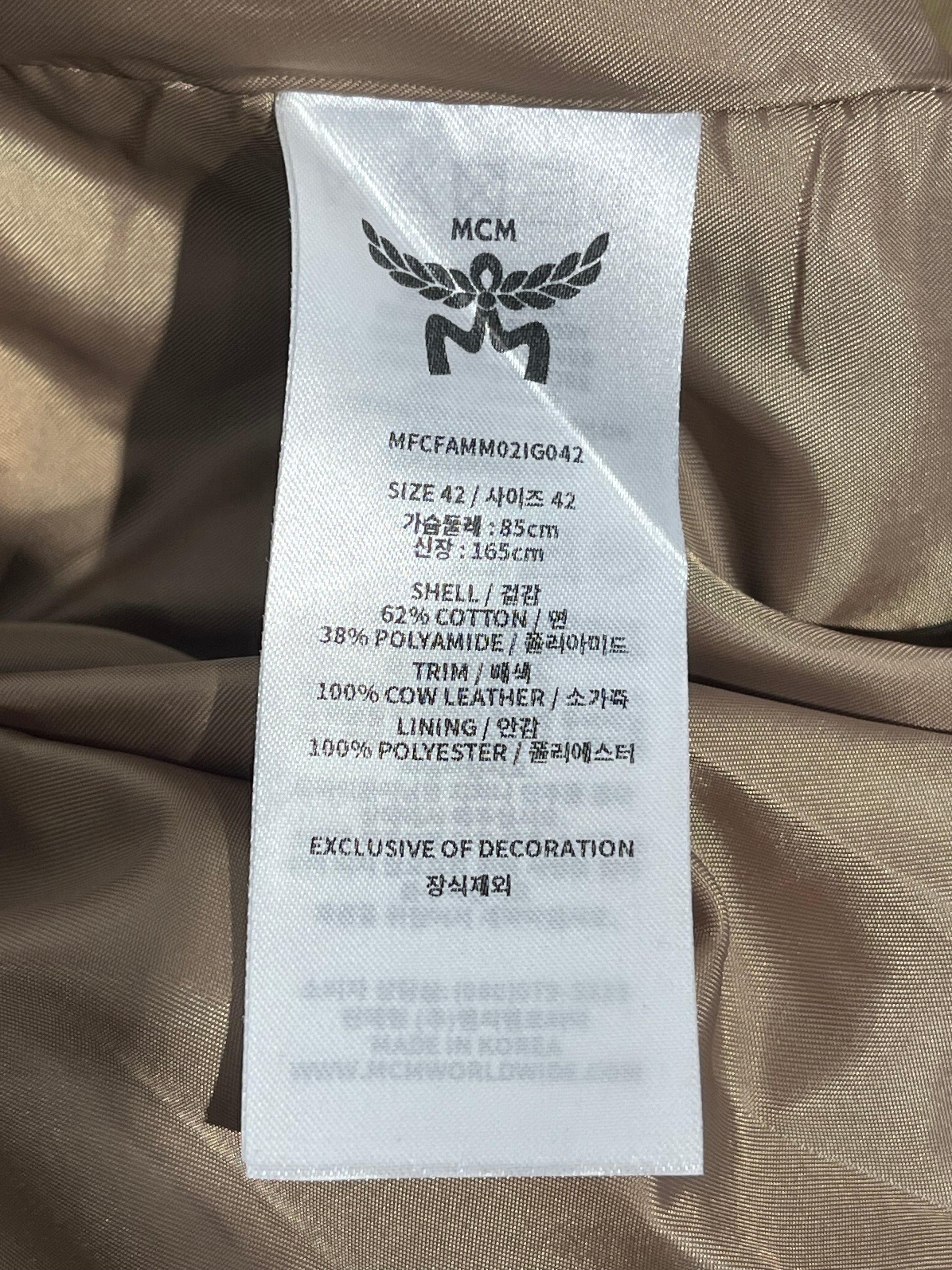 MCM/Trench Coat/42/Cotton/KHK/Double Breasted/MONOGRAM COLLAR- view 5