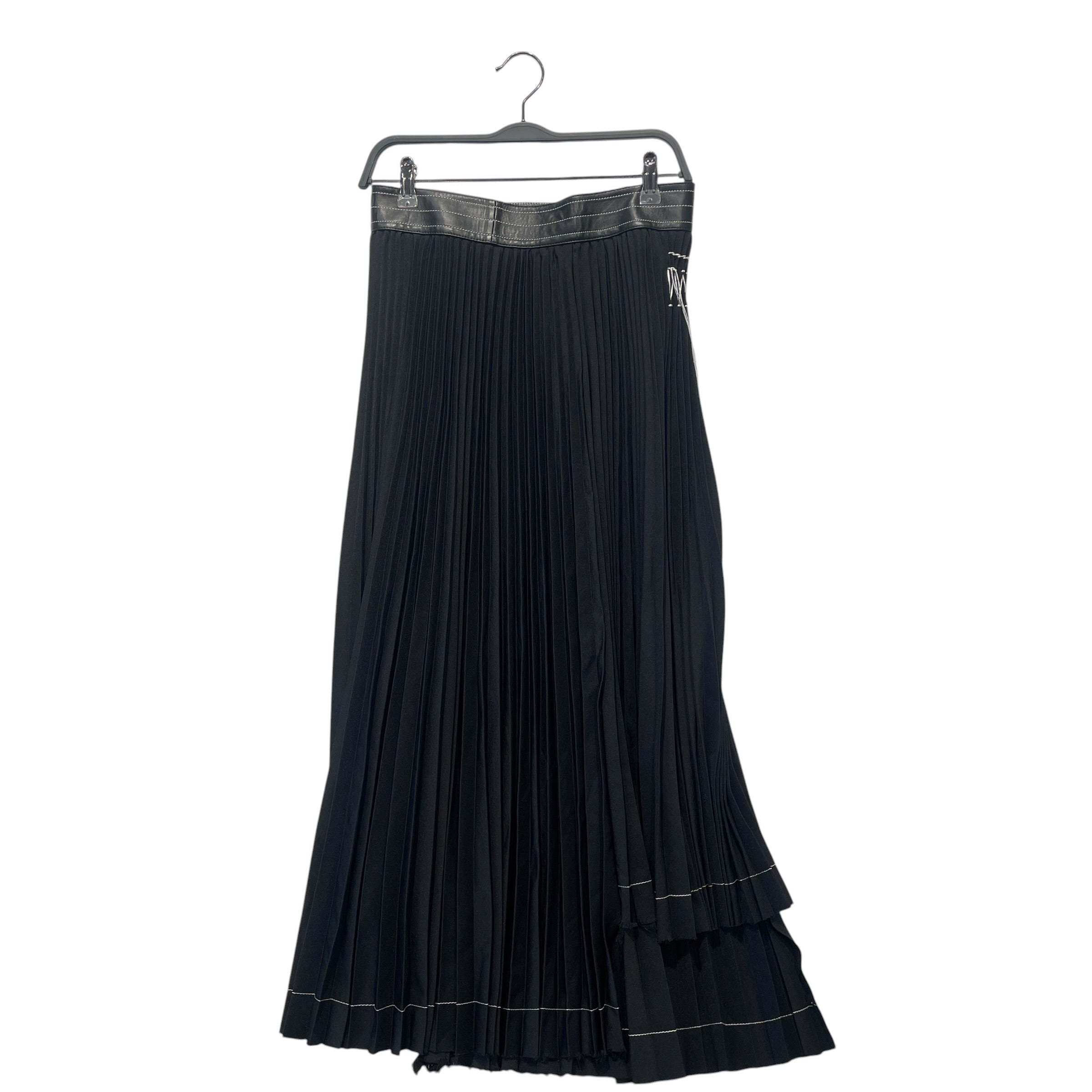 Helmut Lang/Long Skirt/8/BLK/PLEATED/LOOSE WHITE STITCHING view 2