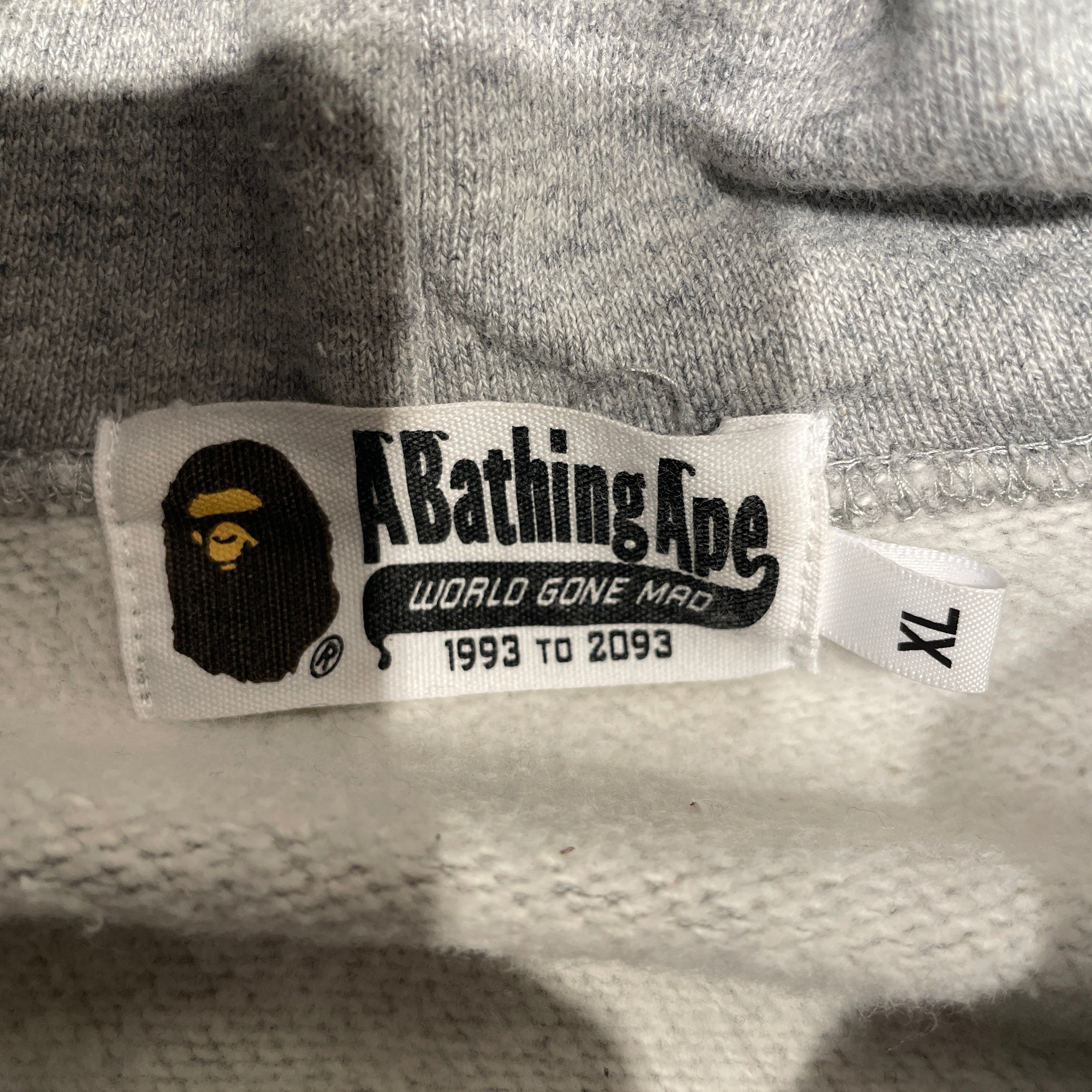 A BATHING APE/Hoodie/XL/Cotton/GRY/Grey College Hoodie Blue Logo view 3