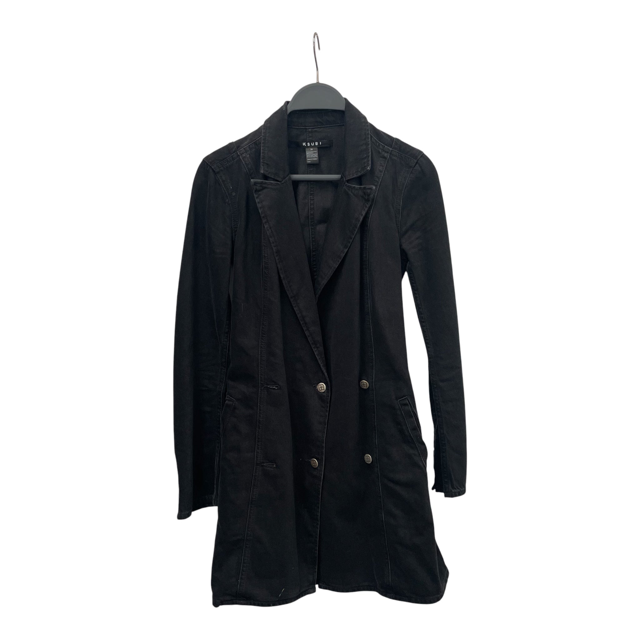 ksubi/Denim Jkt/XS/Denim/BLK/LONG DENIM JKT OPEN BACK view 1