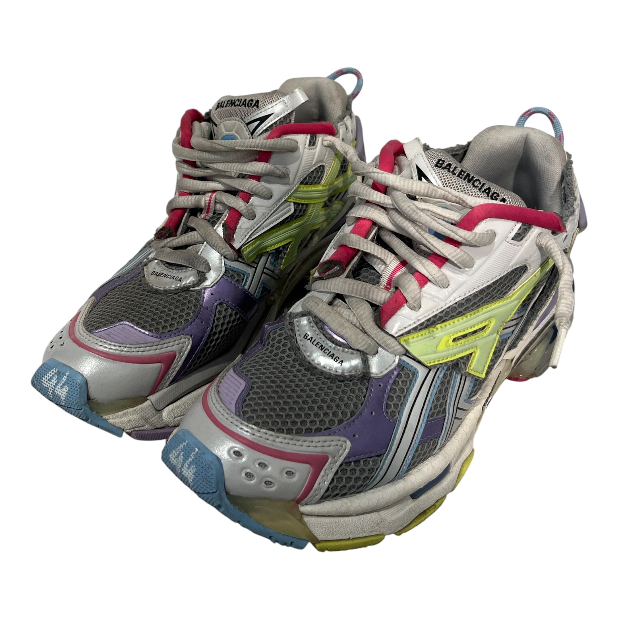 BALENCIAGA/Low-Sneakers/US 11/Polyester/GRY/677403 LIME/PRPL/PINK RUNNER view 1