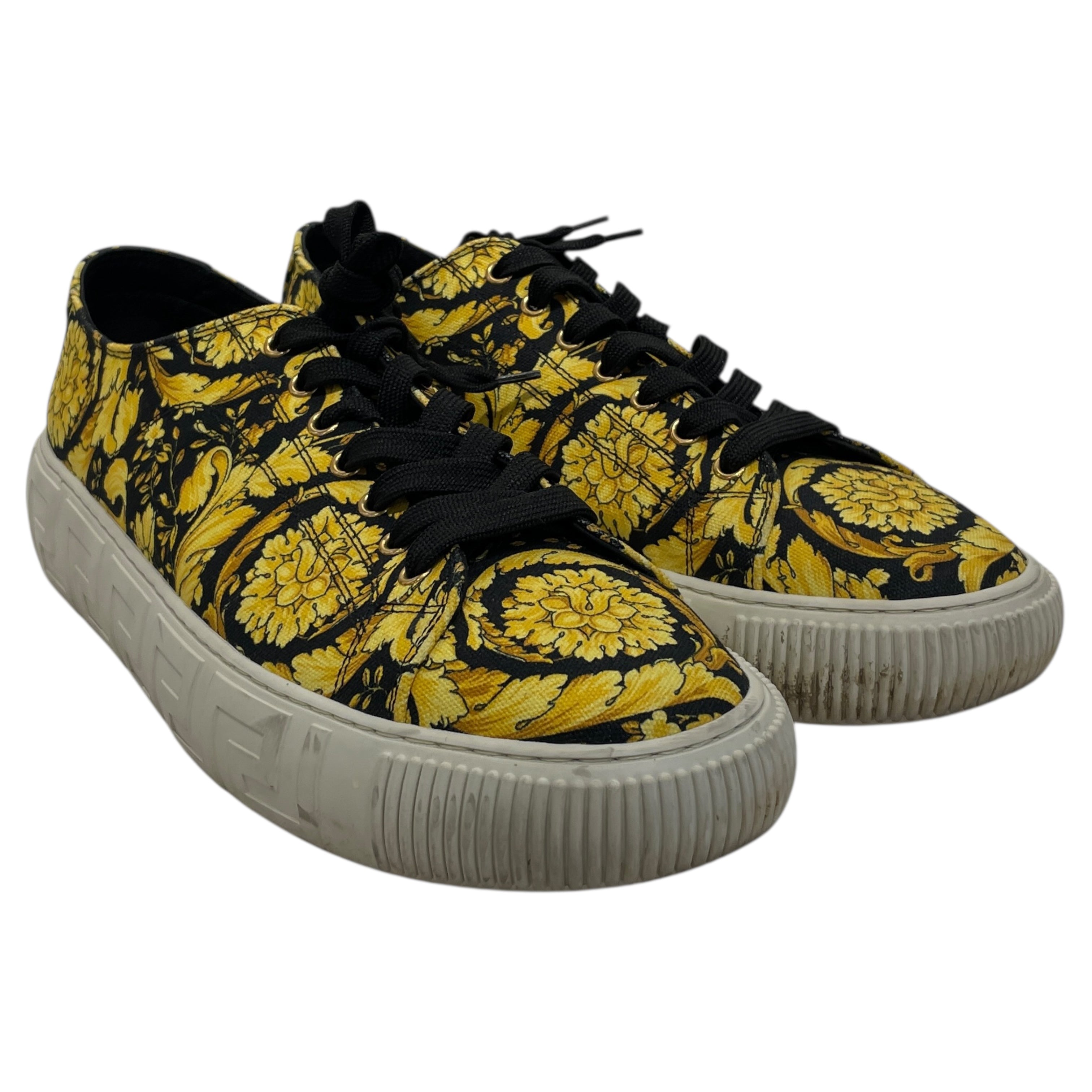 VERSACE/Low-Sneakers/EU 46/All Over Print/Leather/YEL/Greca Borocco Canvas view 1