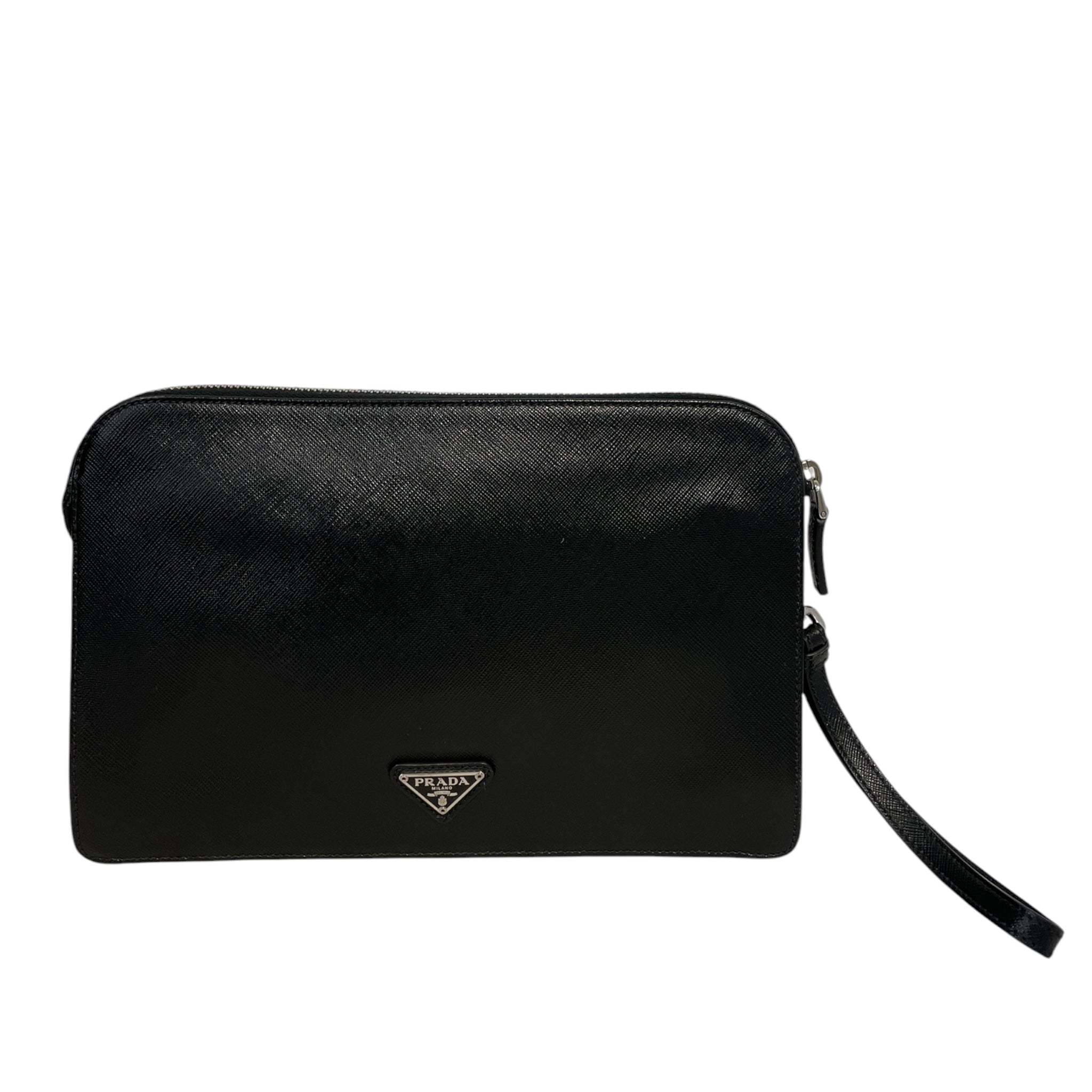 PRADA/Clutch Bag/Leather/BLK/828RQ7H view 1