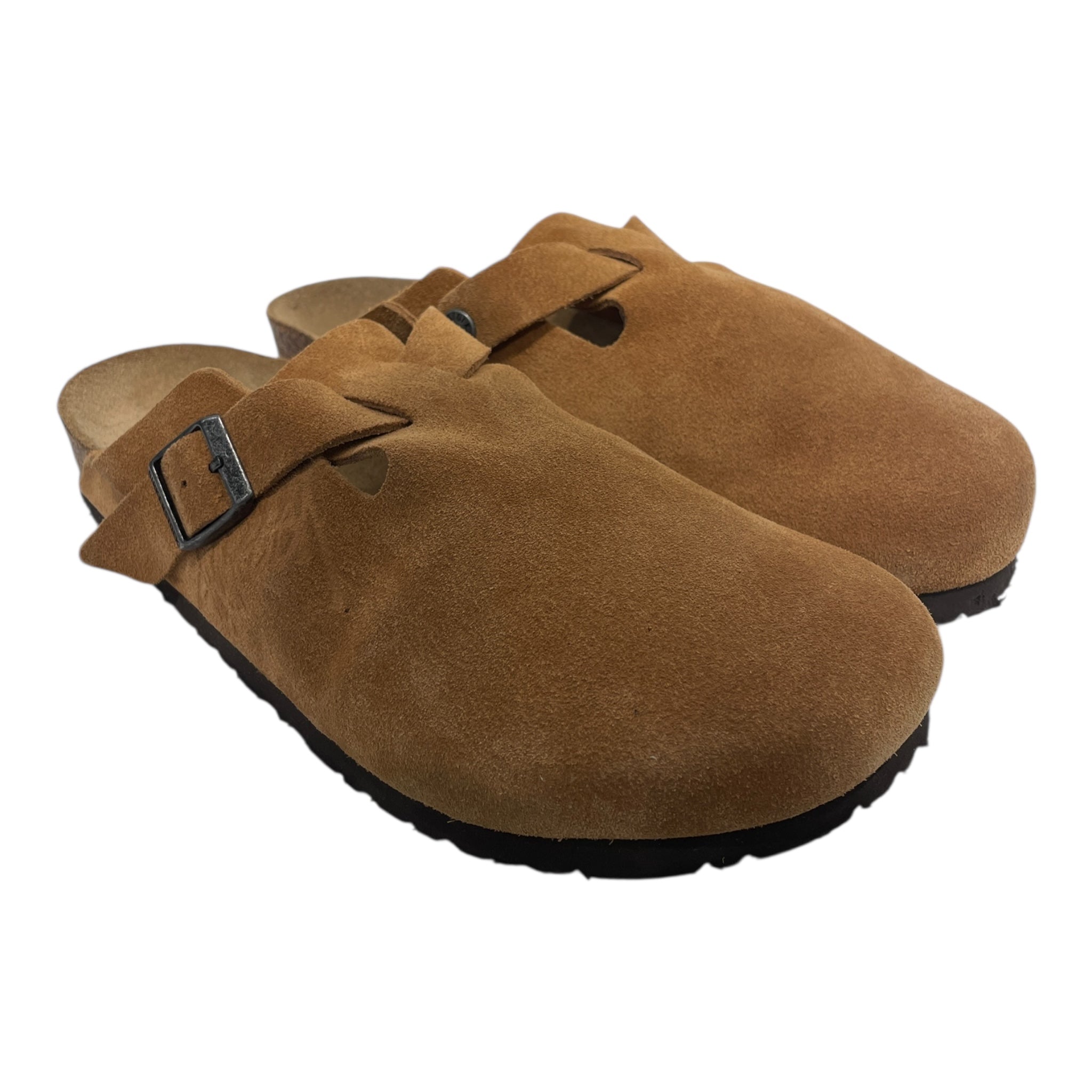 STUSSY/BIRKENSTOCK/Sandals/US 10/Suede/CML/SIDE STUSSY LOGO view 1