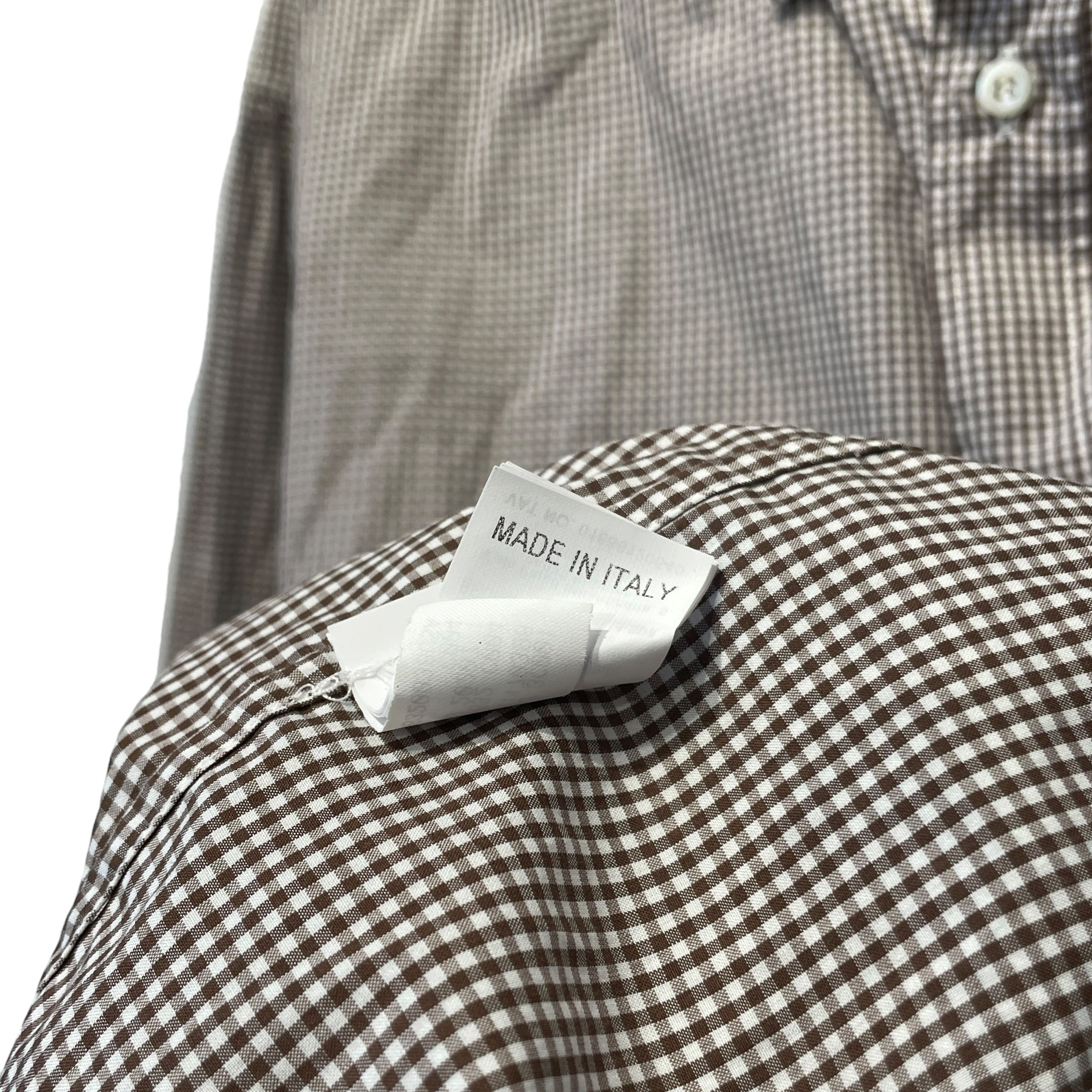 BRUNELLO CUCINELLI/LS Shirt/XXL/Cotton/BRW/Plaid/ view 4