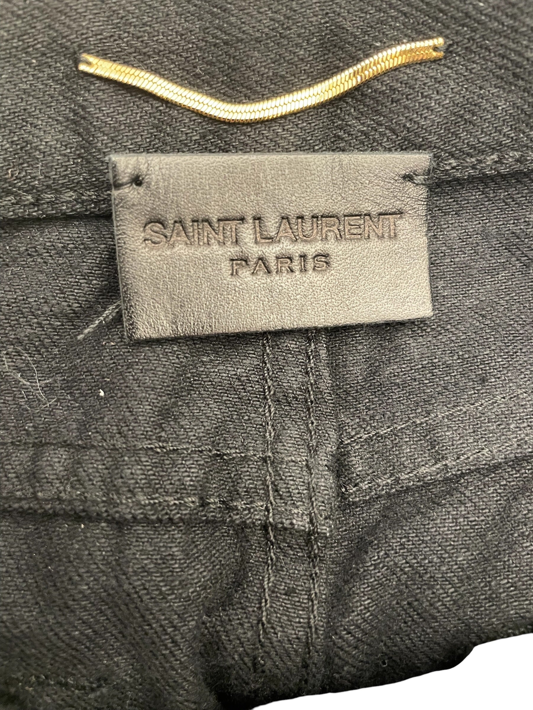 SAINT LAURENT/Skirt/25/Cotton/BLK/STUDDED BACK POCKET SKIRT view 3