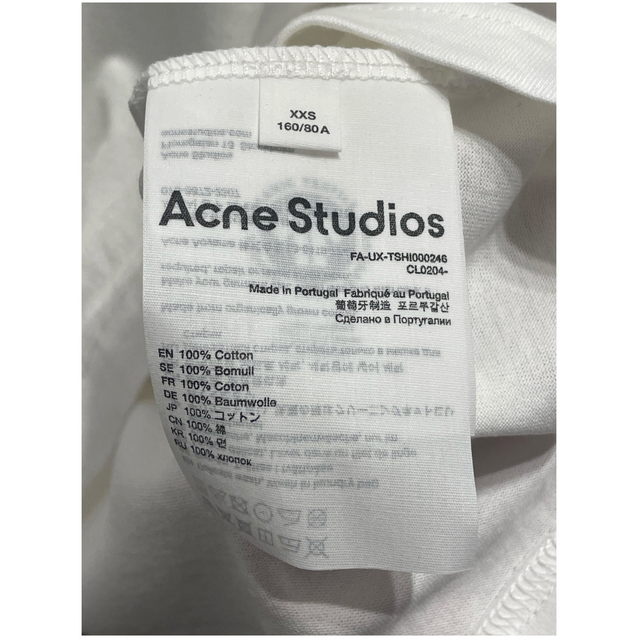 Acne Studios/LS T-Shirt/XXS/Cotton/WHT/ view 4