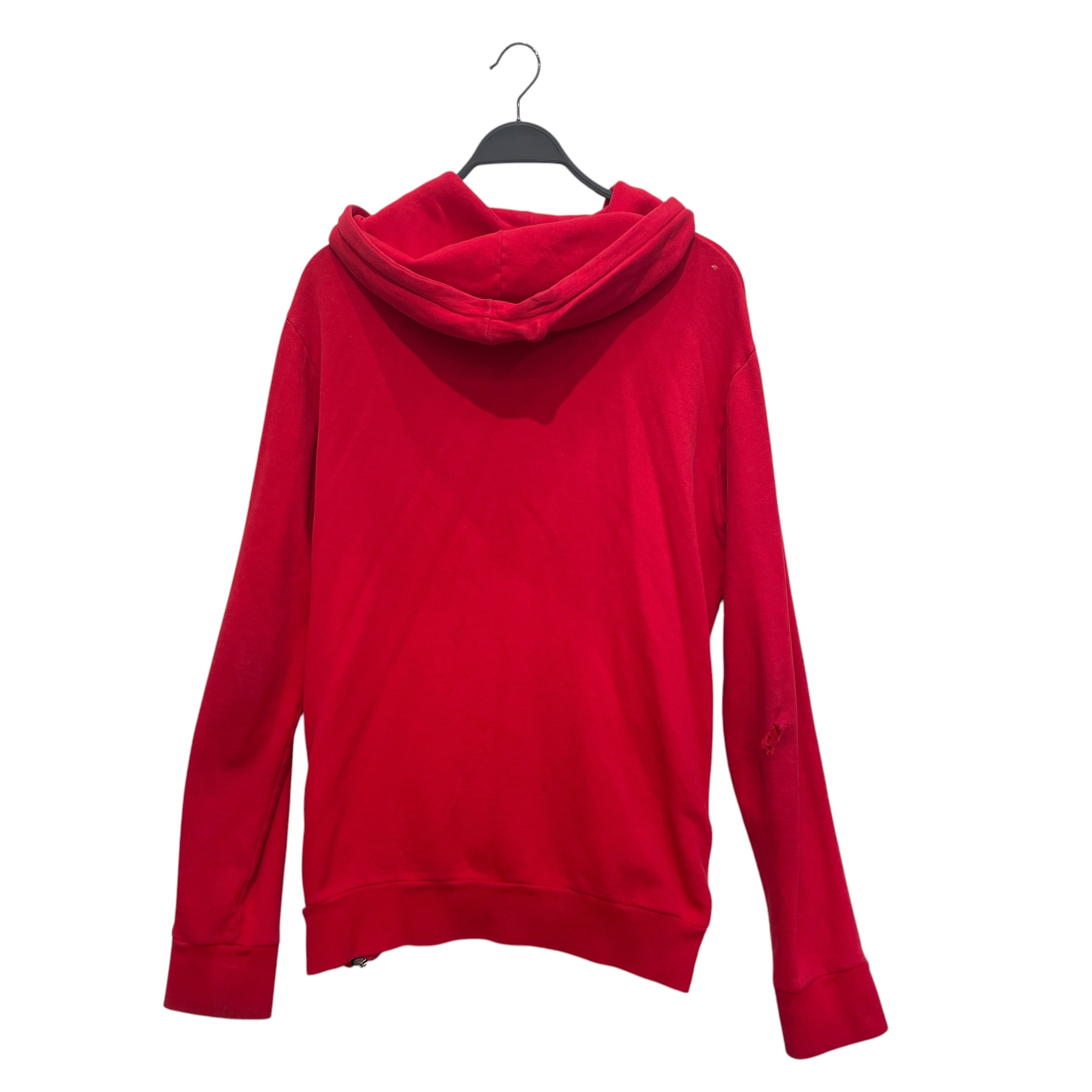 BALMAIN/Zip Up Hoodie/XL/Cotton/RED/PATCHWORK view 2